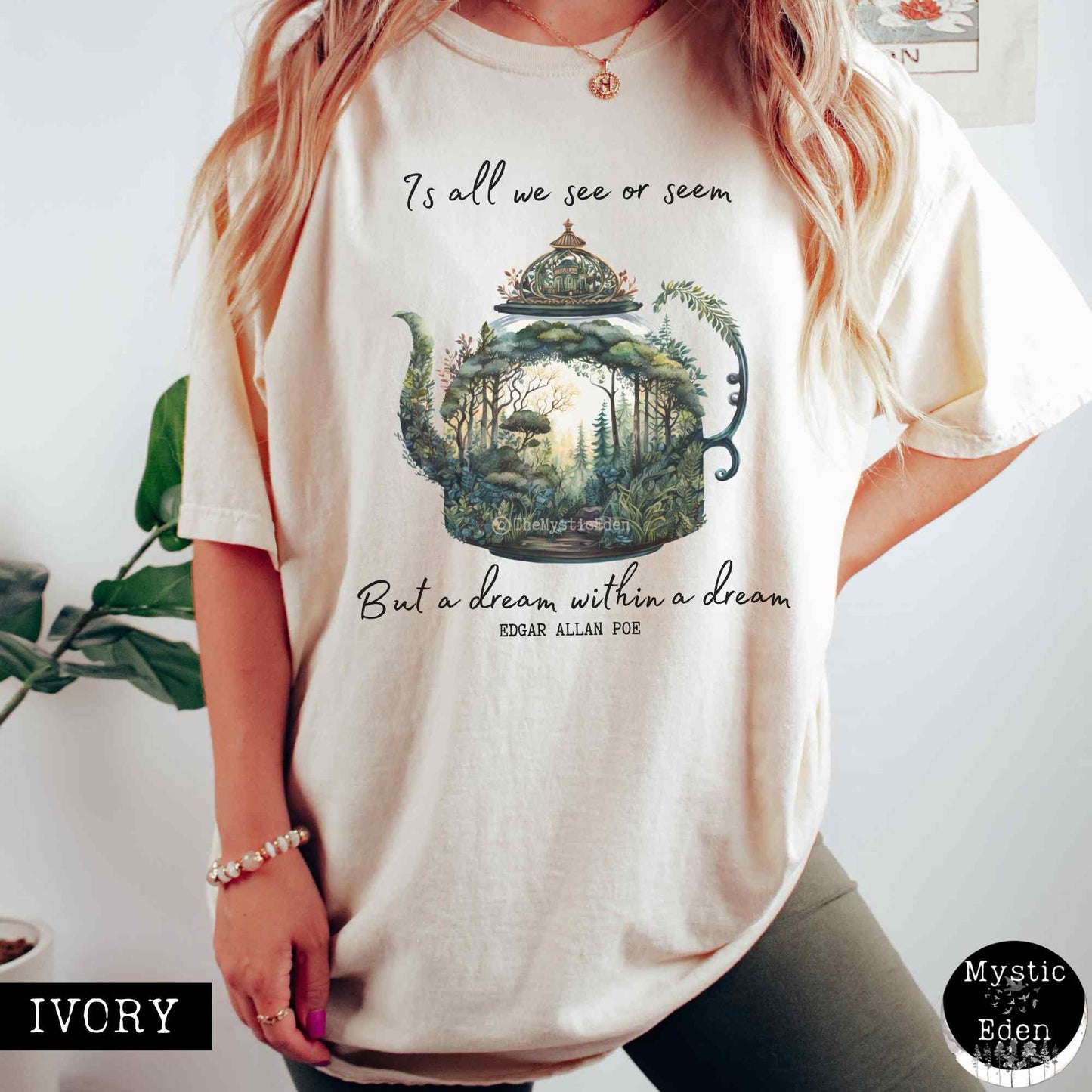 T-Shirt Vintage Edgar Allan Poe Shirt Dream Within A Dream The Mystic Eden