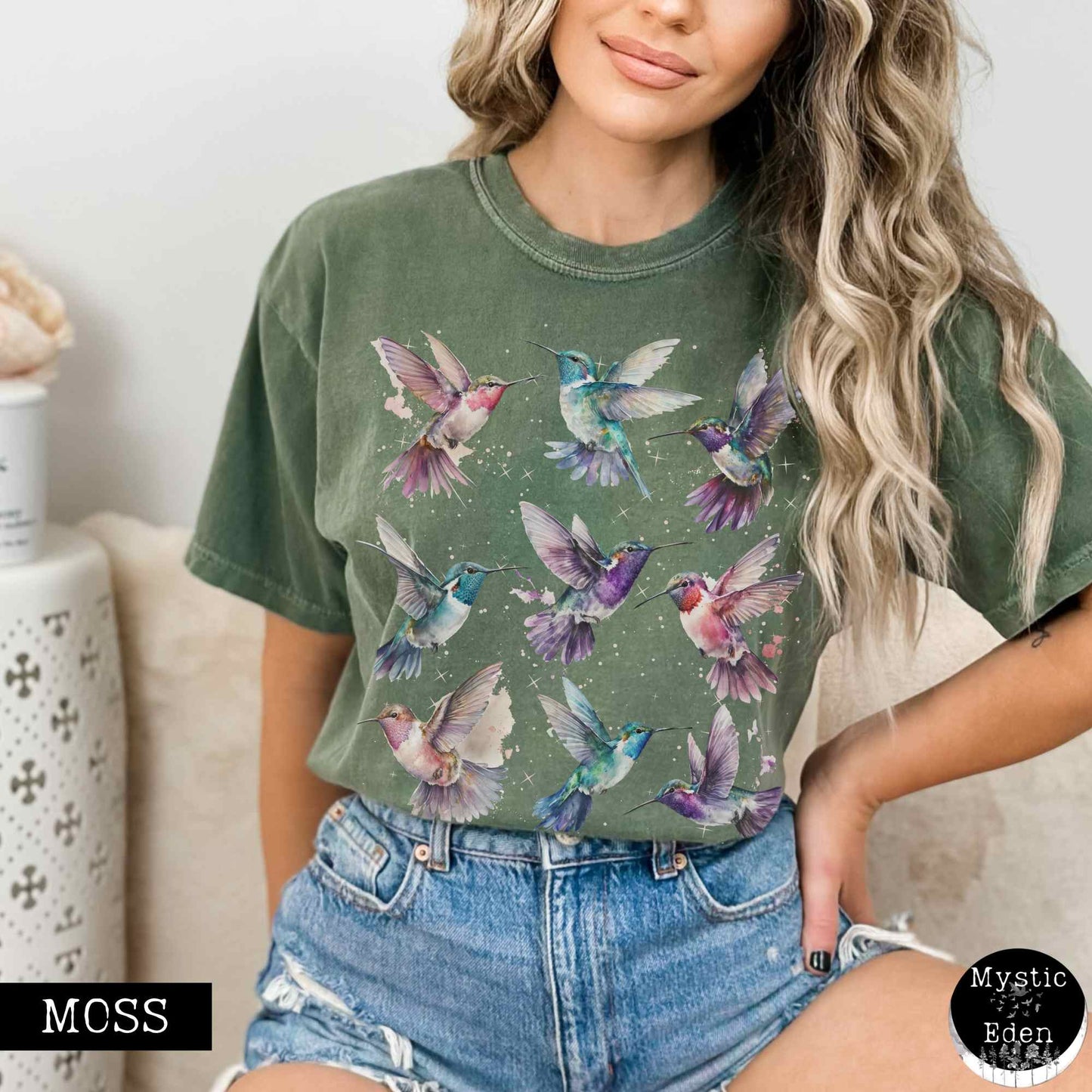 T-Shirt Vintage Hummingbird T-shirt The Mystic Eden