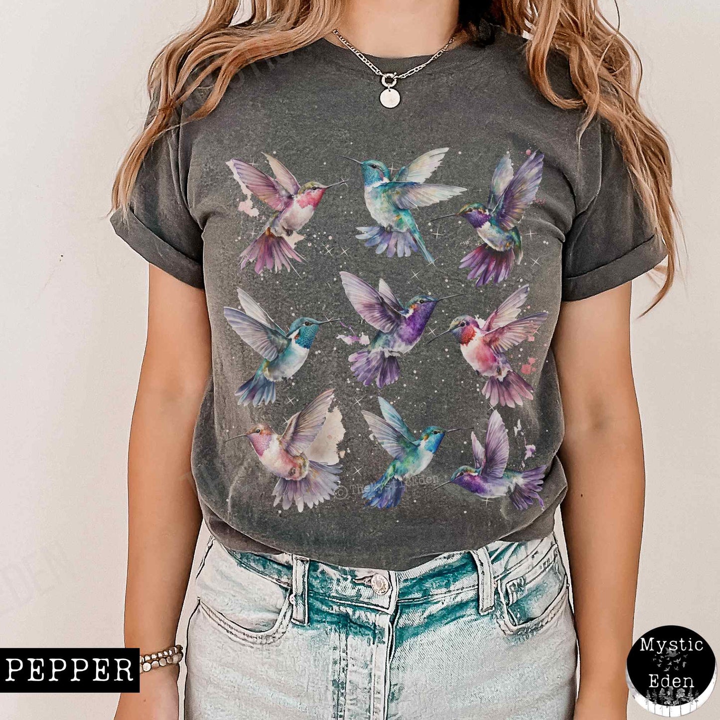 T-Shirt Vintage Hummingbird T-shirt The Mystic Eden