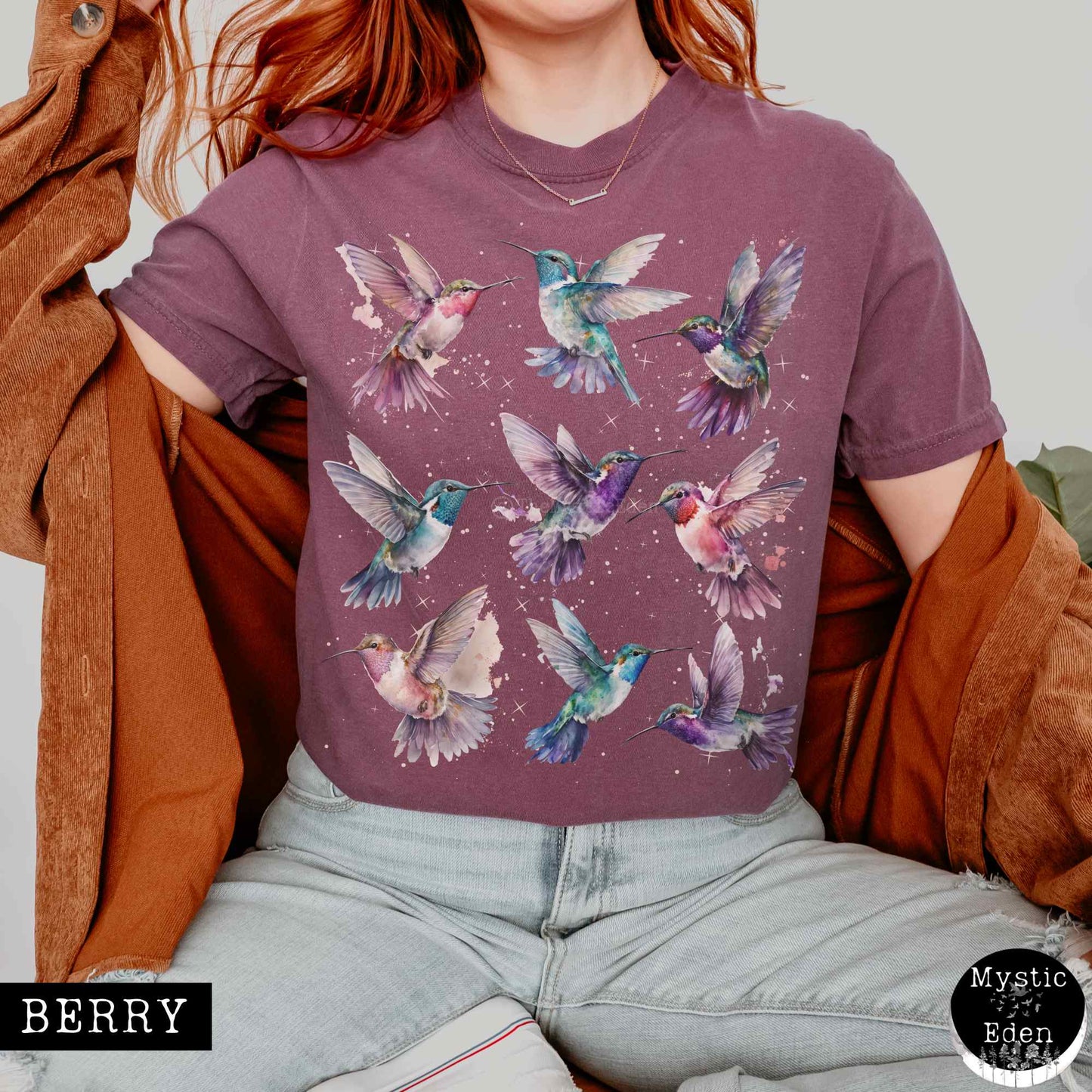 T-Shirt Vintage Hummingbird T-shirt The Mystic Eden