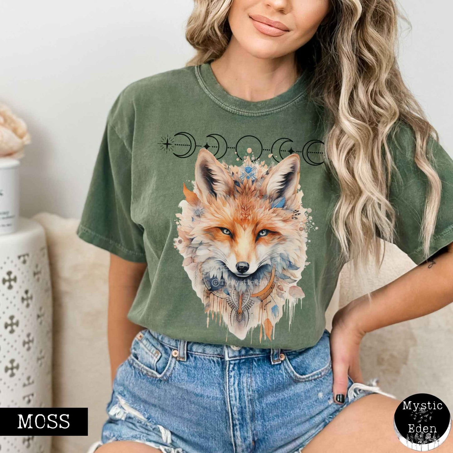 T-Shirt Vintage Mystical Fox Shirt The Mystic Eden