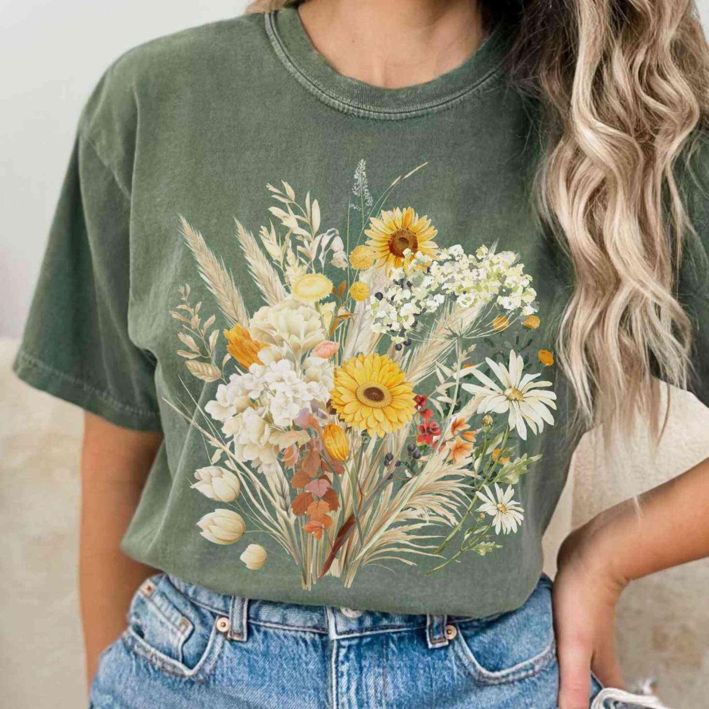 T-Shirt Vintage spring floral wildflowers shirt The Mystic Eden
