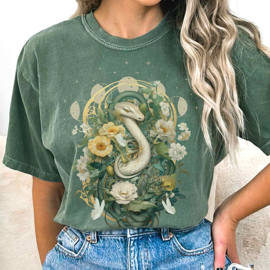 T-Shirt Vintage Whimsical Snake Shirt The Mystic Eden