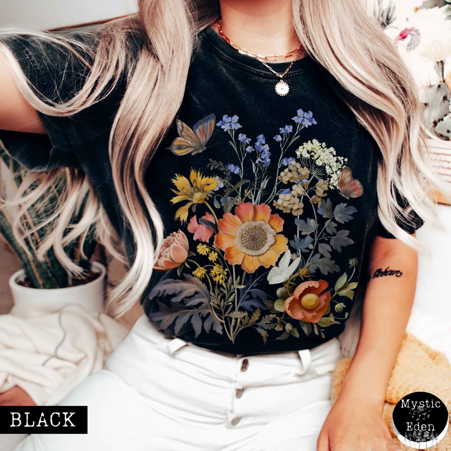 T-Shirt Vintage Wildflower Cottagecore Shirt The Mystic Eden