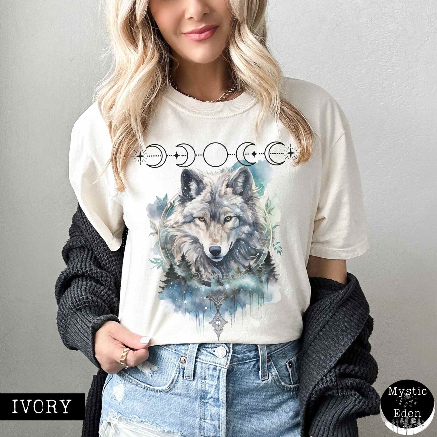 T-Shirt Vintage Wolf T-shirt The Mystic Eden