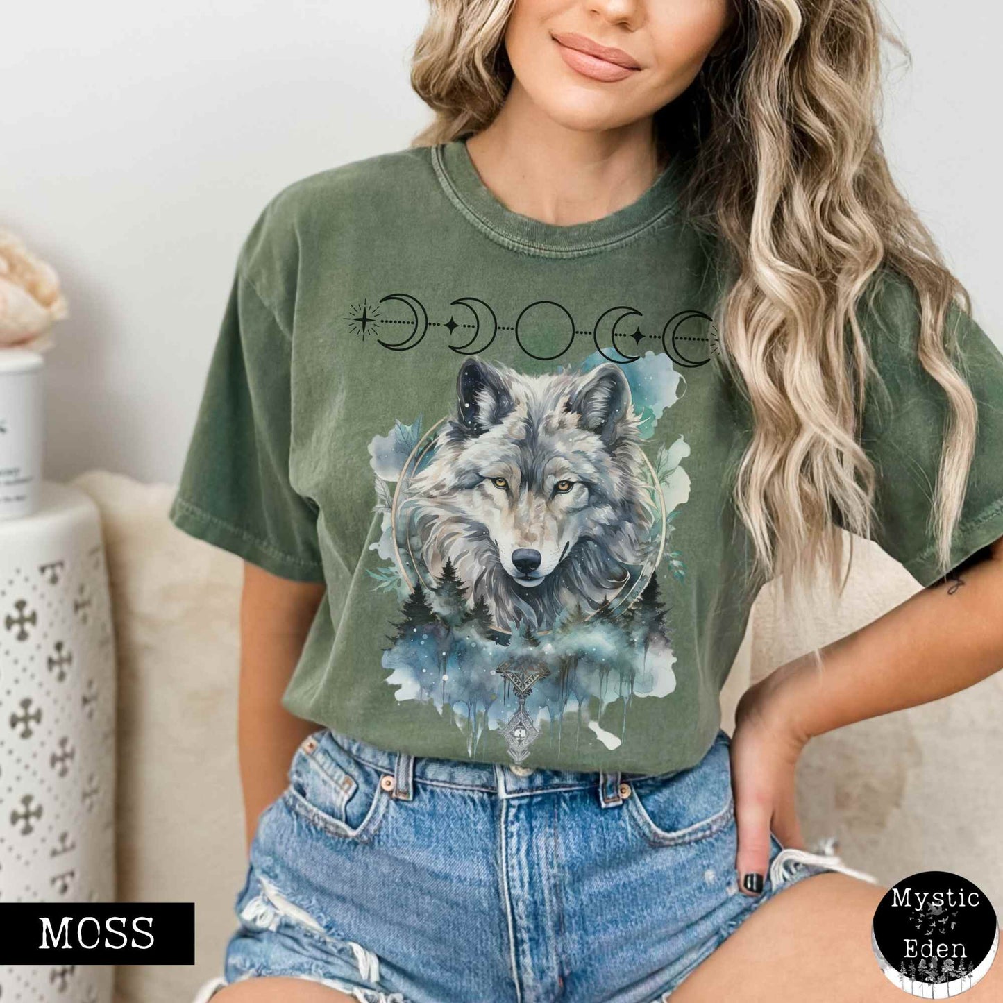 T-Shirt Vintage Wolf T-shirt The Mystic Eden