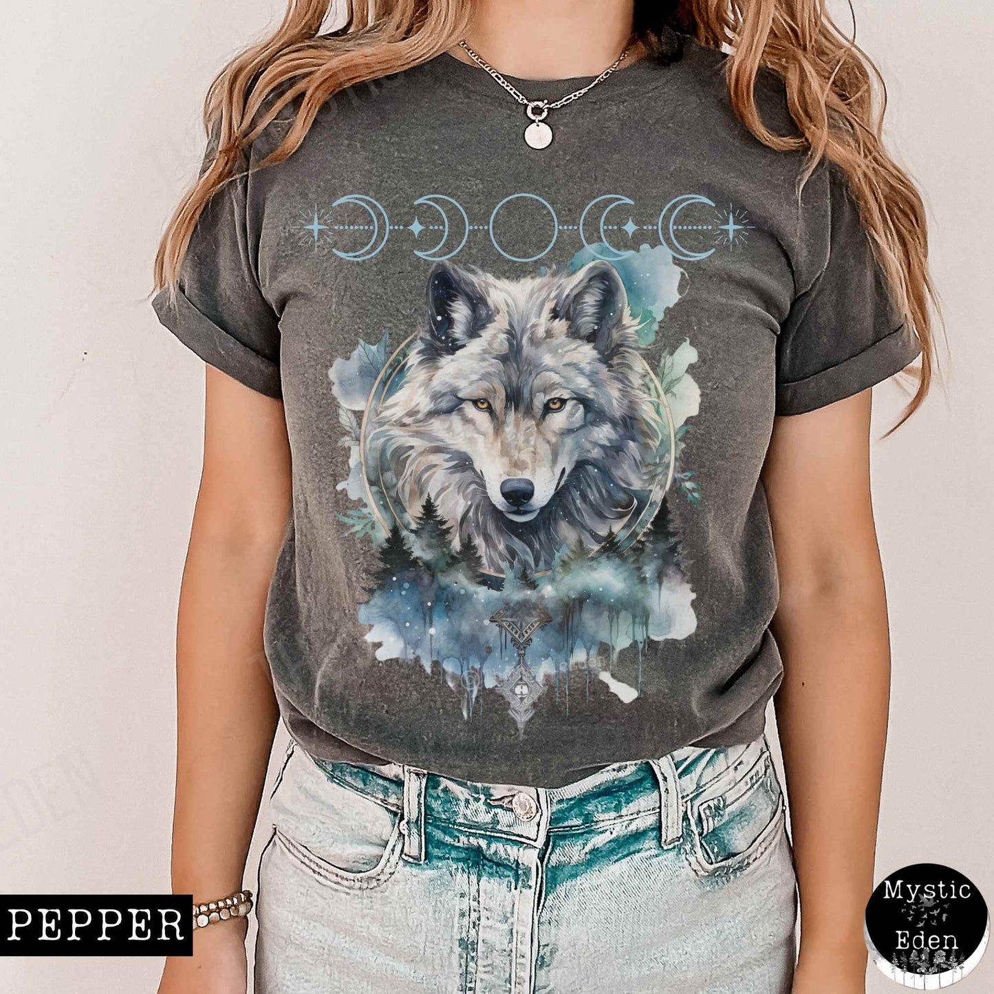 T-Shirt Vintage Wolf T-shirt The Mystic Eden