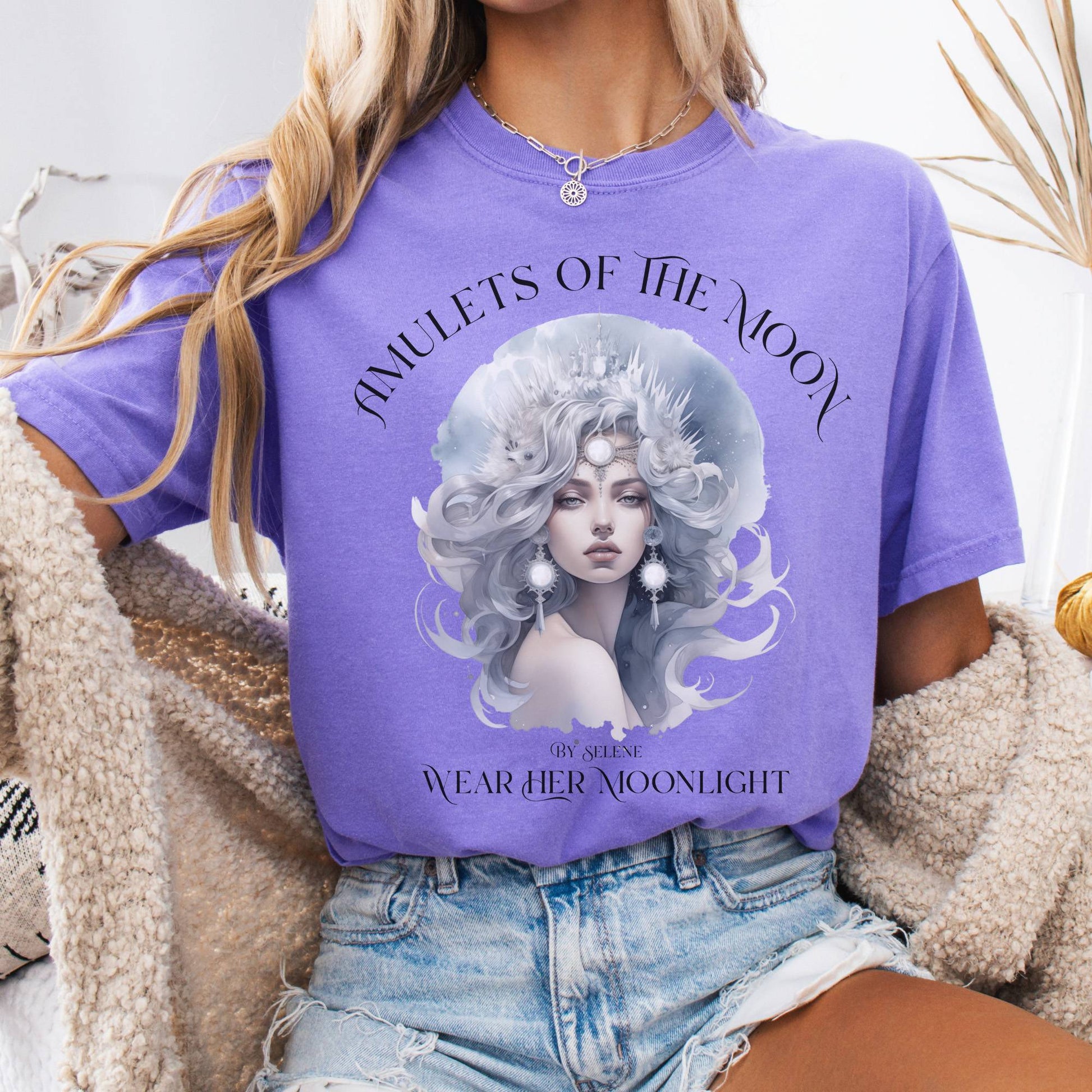 T-Shirt Violet / S Amulets of the Moon T-Shirt β Celestial Goddess Tee The Mystic Eden