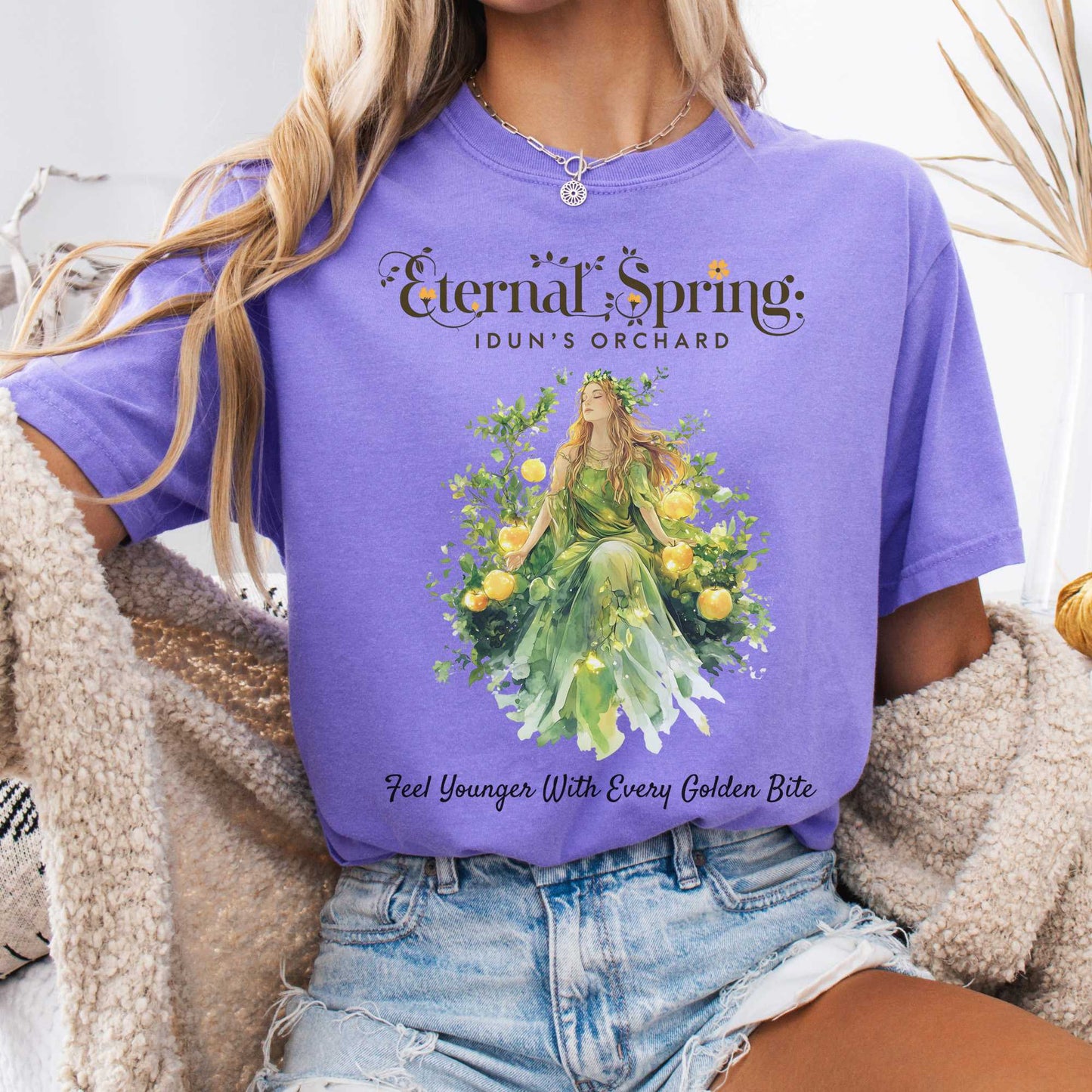 T-Shirt Violet / S Eternal Spring Idun's Orchard Norse Goddess Shirt The Mystic Eden