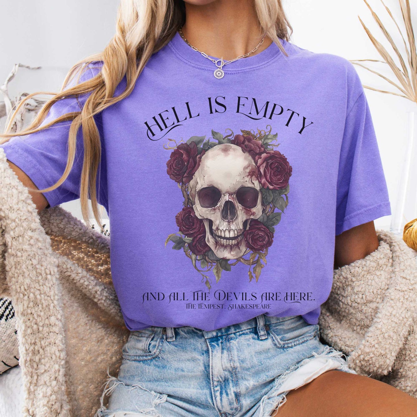 T-Shirt Violet / S Hell Is Empty And All The Devils Are Here Shakespeare Shirt The Mystic Eden