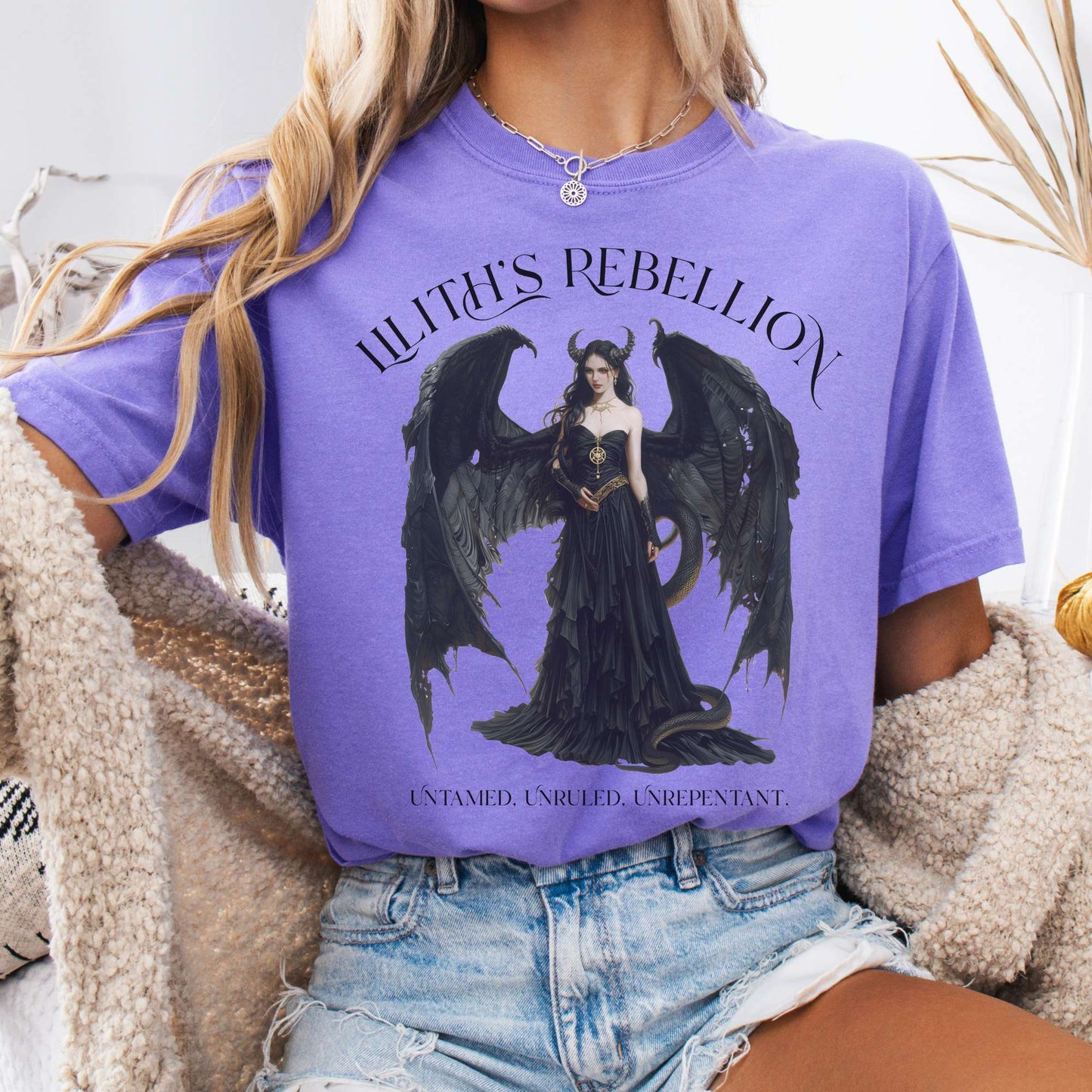 T-Shirt Violet / S Lilith's Rebellion T-Shirt β Dark Divine Feminine Tee The Mystic Eden