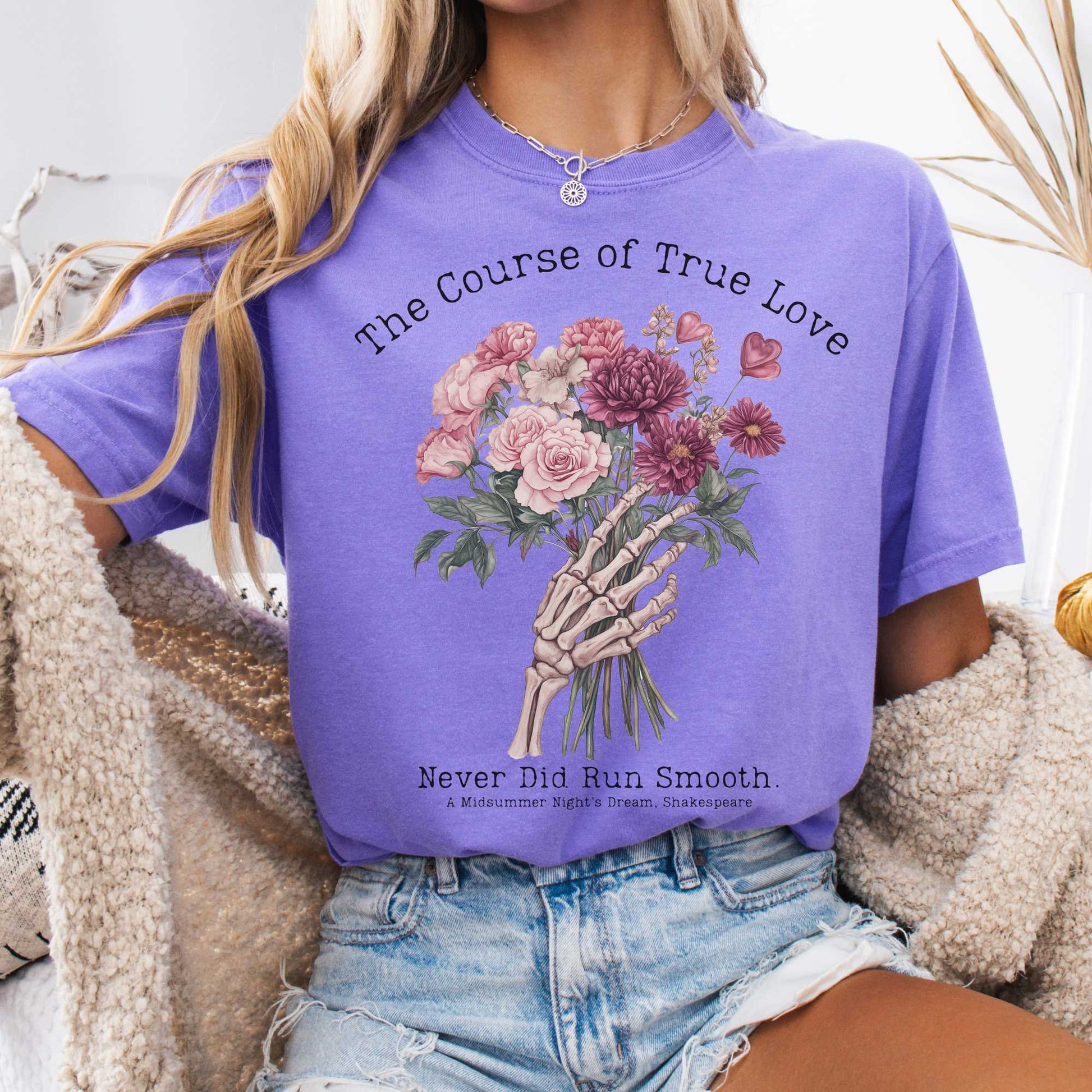T-Shirt Violet / S The Course of True Love Never Did Run Smooth - Shakespeare Shirt The Mystic Eden