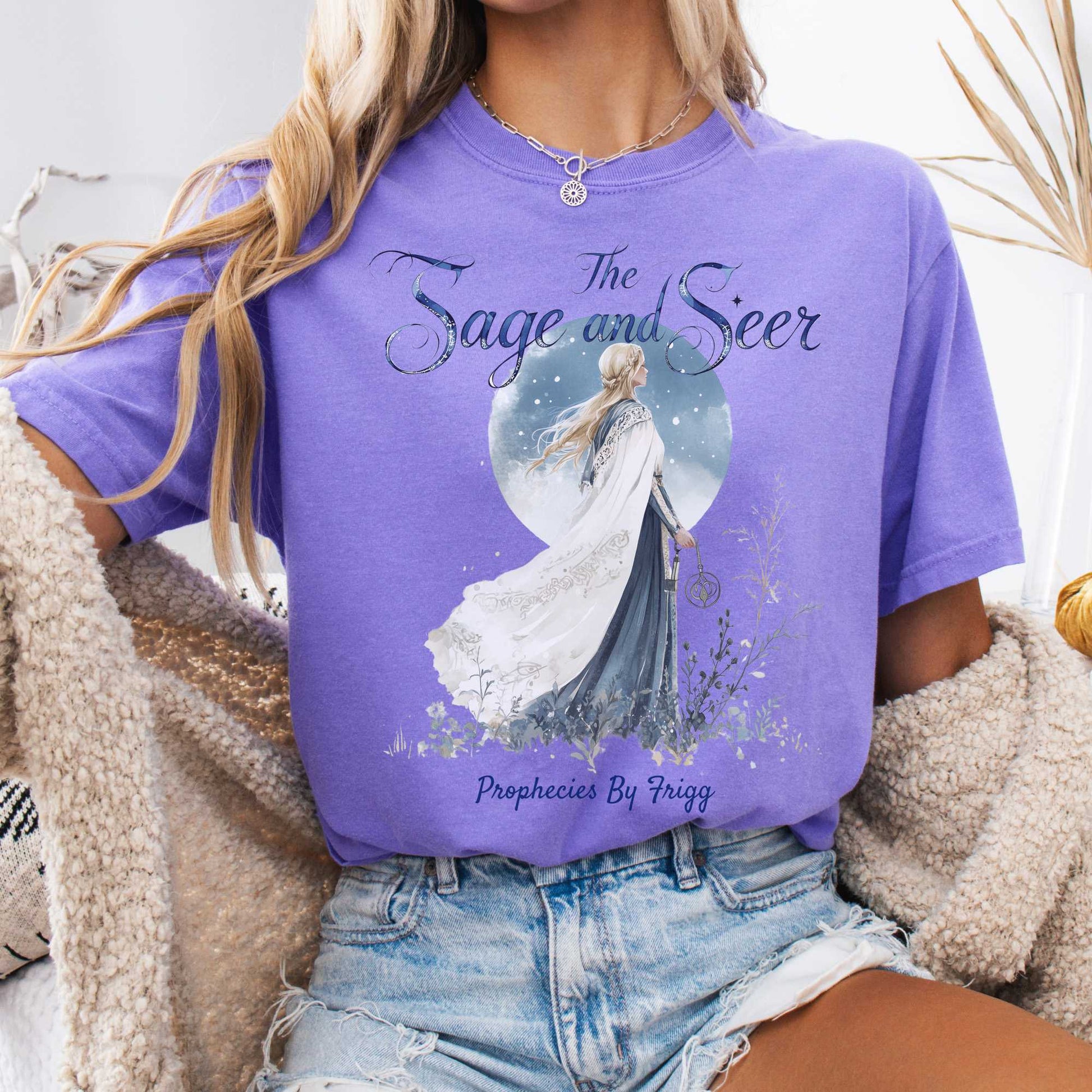 T-Shirt Violet / S The Sage and Seer Prophecies by Frigg Norse Goddess Shirt The Mystic Eden