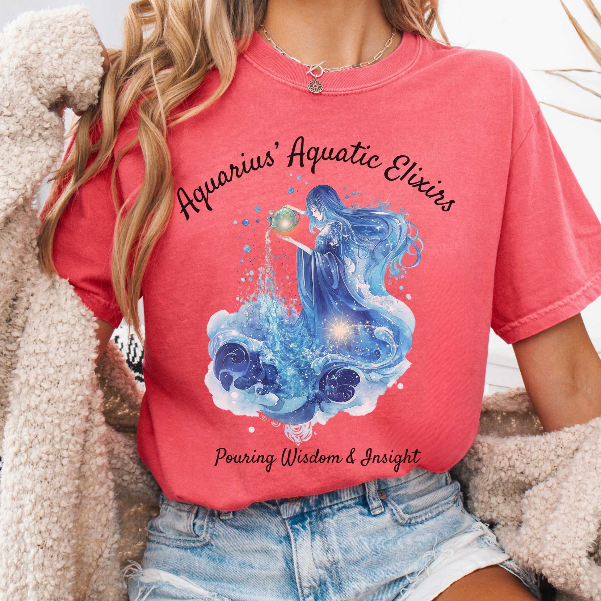 T-Shirt Watermelon / S Aquarius Aquatic Elixirs Zodiac Shirt The Mystic Eden