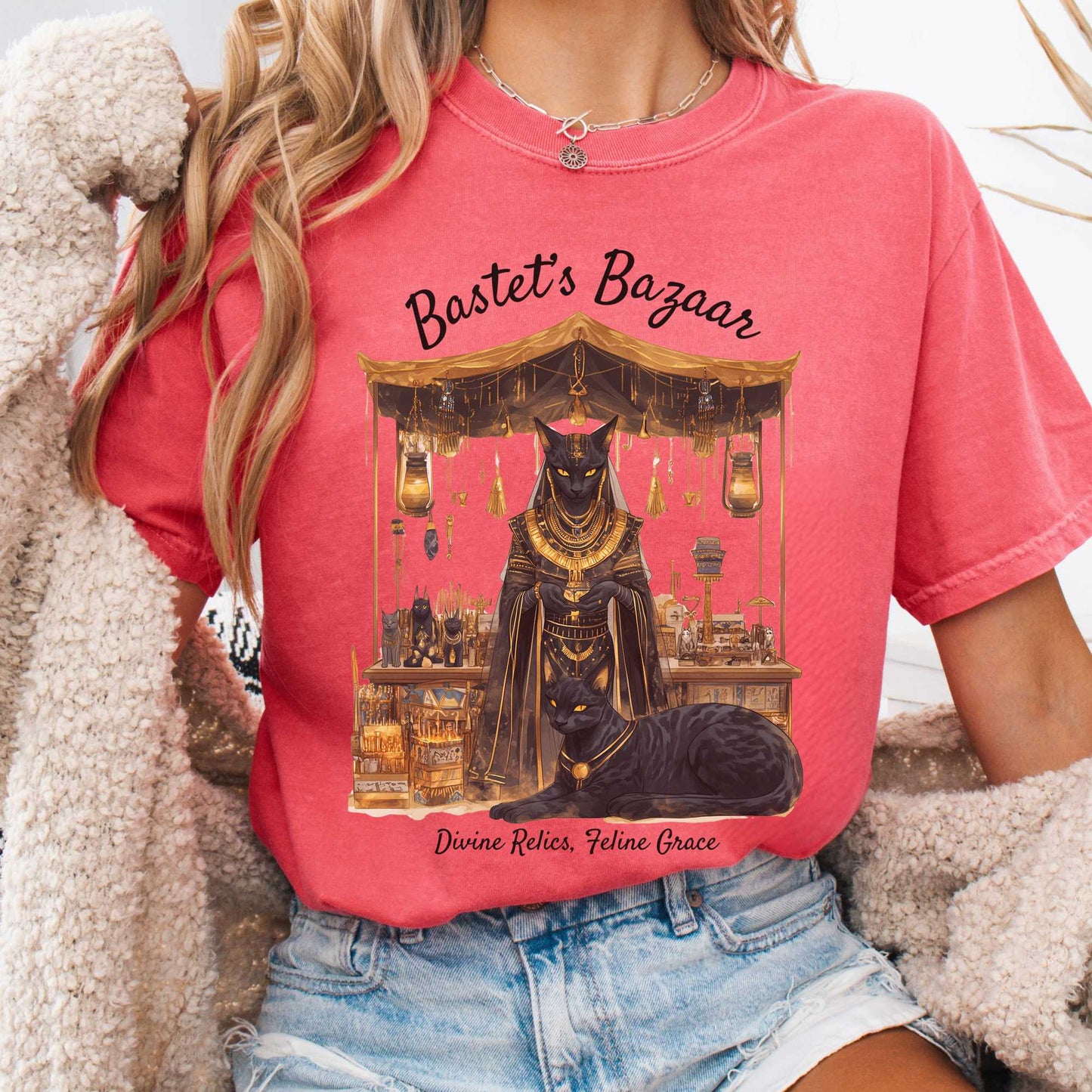 T-Shirt Watermelon / S Bastet's Bazaar Egyptian Goddess Shirt The Mystic Eden