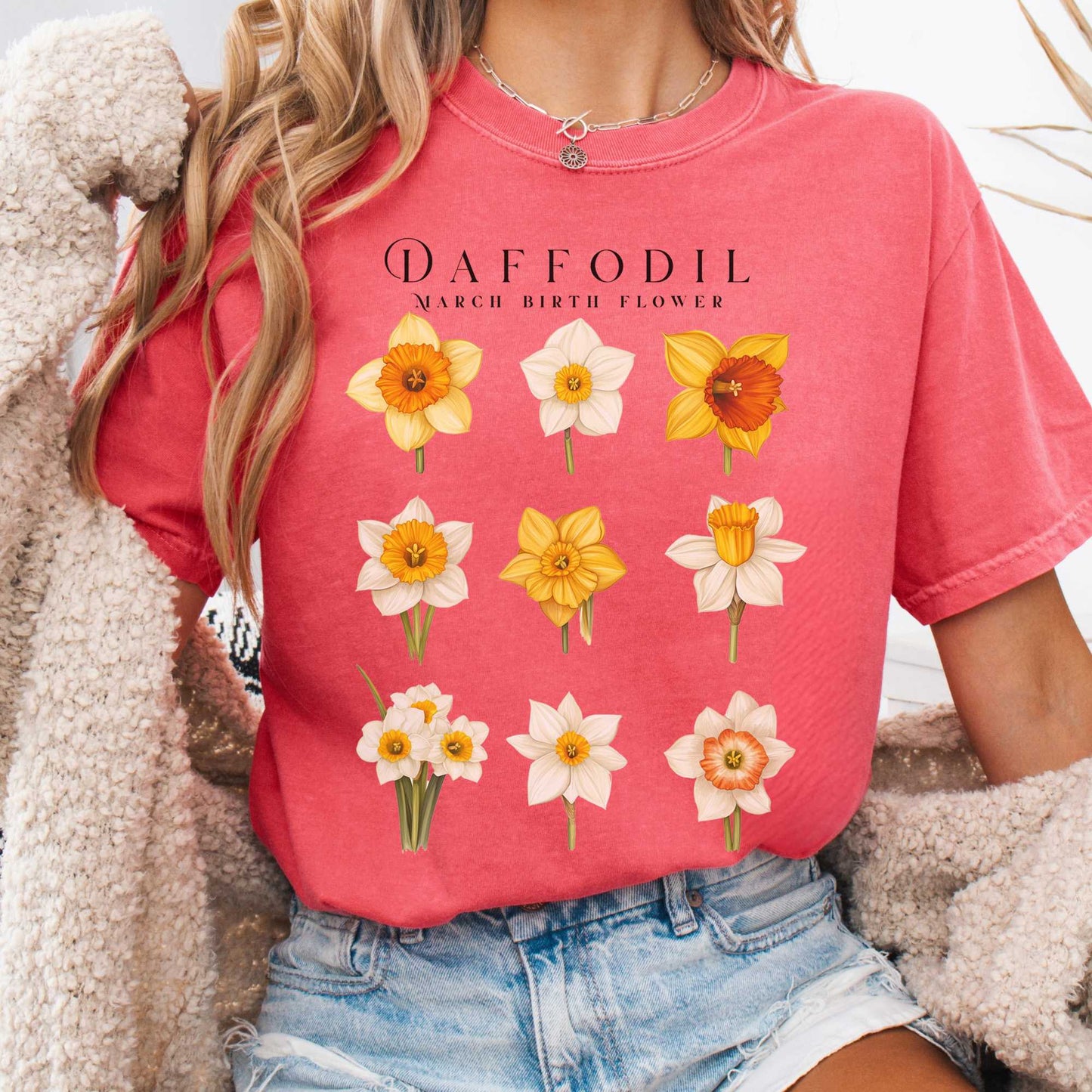T-Shirt Watermelon / S Daffodil March Birth Month Flower Shirt The Mystic Eden