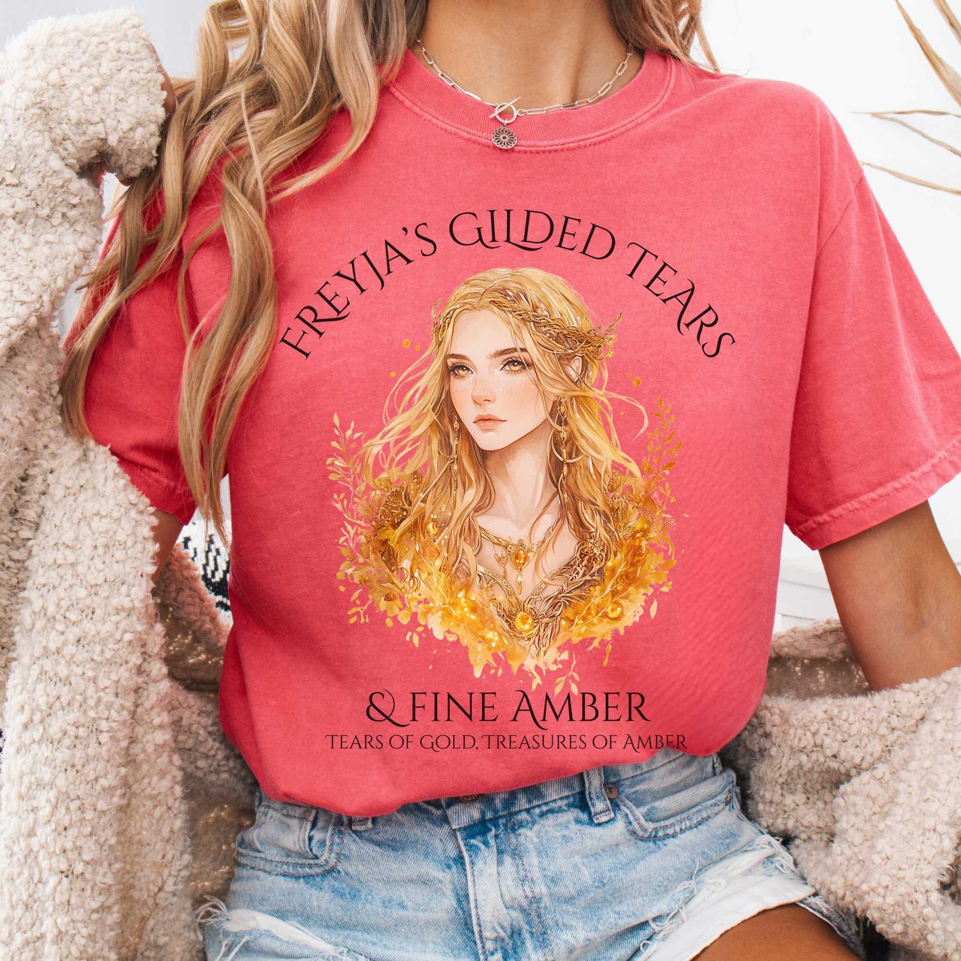 T-Shirt Watermelon / S Freyja's Gilded Tears & Fine Amber Goddess Shirt The Mystic Eden