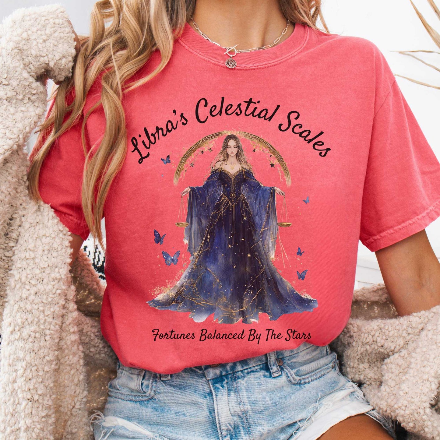 T-Shirt Watermelon / S Libra's Celestial Scales Zodiac Shirt The Mystic Eden