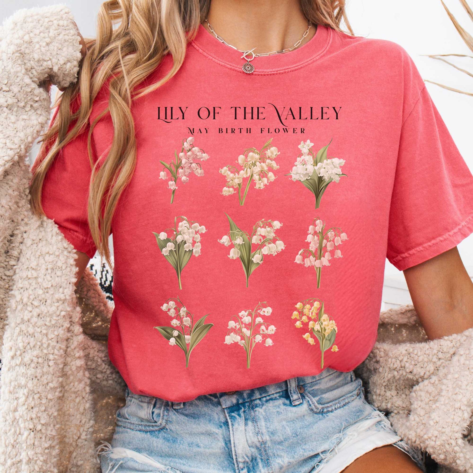 T-Shirt Watermelon / S Lily of the Valley May Birth Month Flower Shirt The Mystic Eden