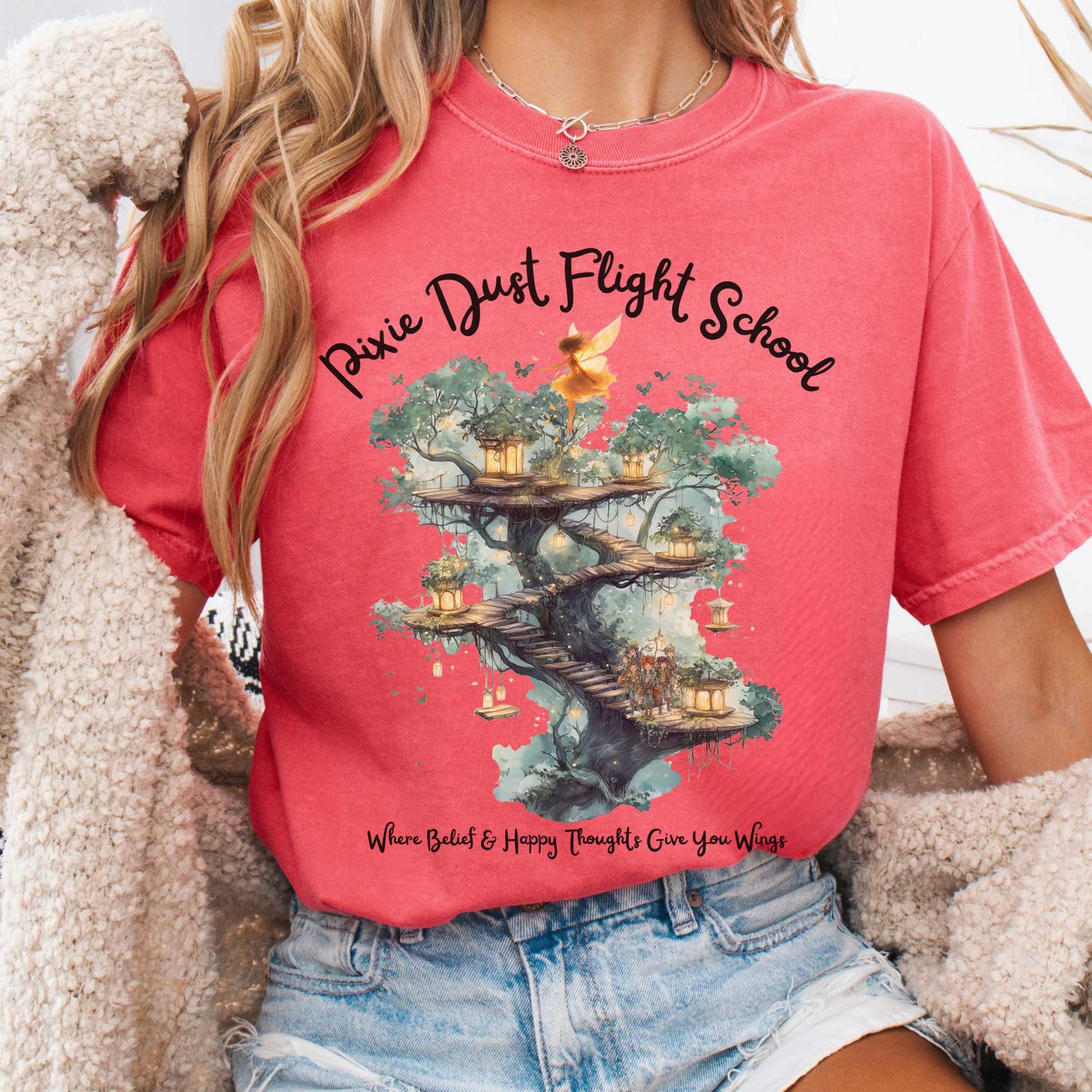 T-Shirt Watermelon / S Pixie Dust Flight School Peter Pan Shirt - J M Barrie The Mystic Eden