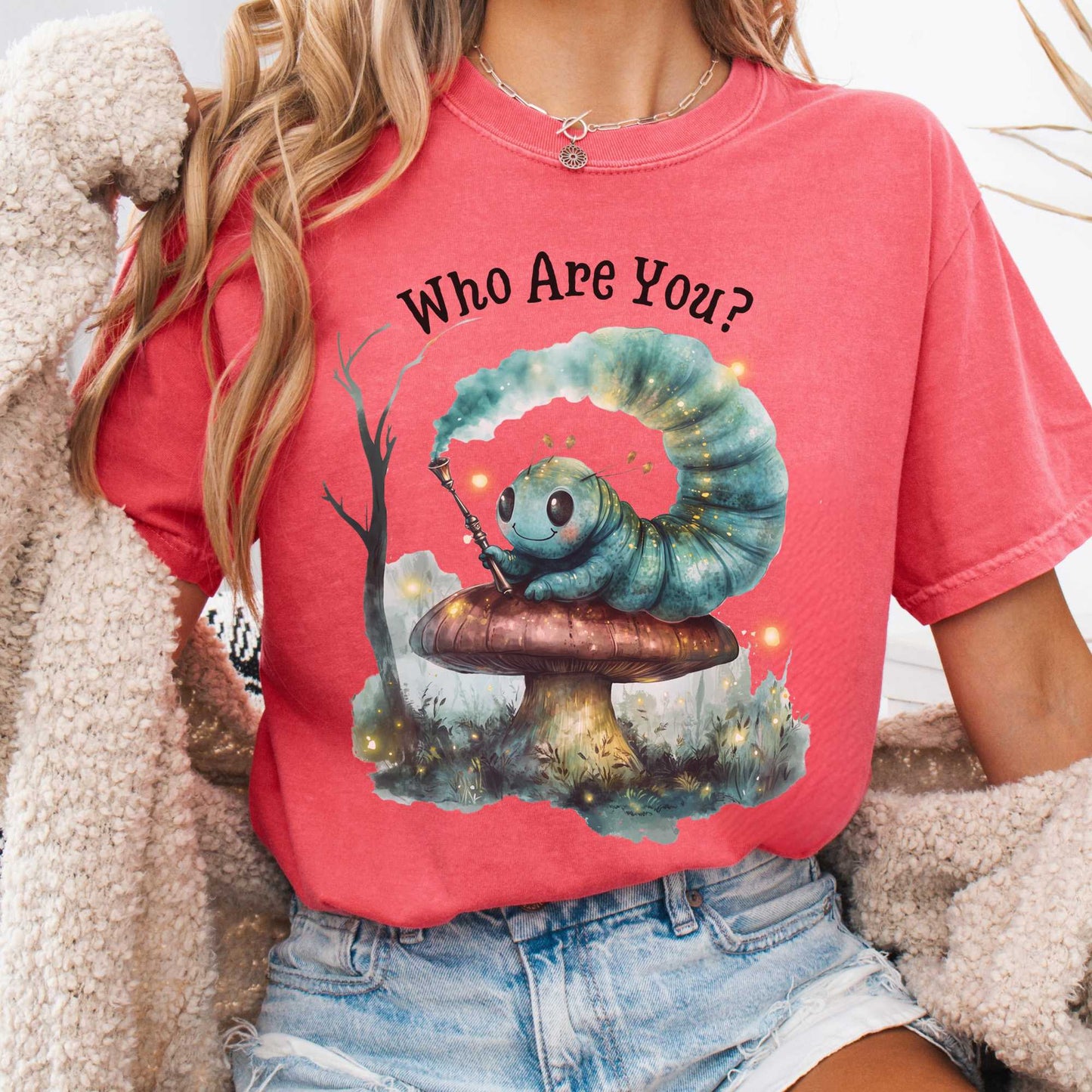 T-Shirt Watermelon / S Who Are You Caterpillar Shirt - Alice's Adventures in Wonderland The Mystic Eden