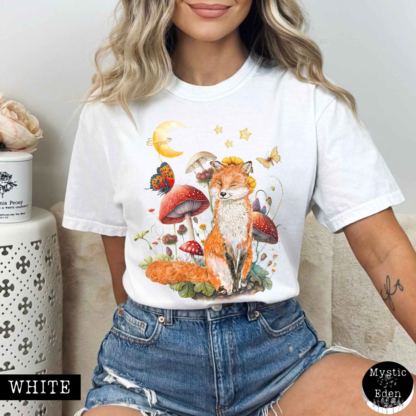 T-Shirt White / S Enchanting Forest Fox T-Shirt The Mystic Eden