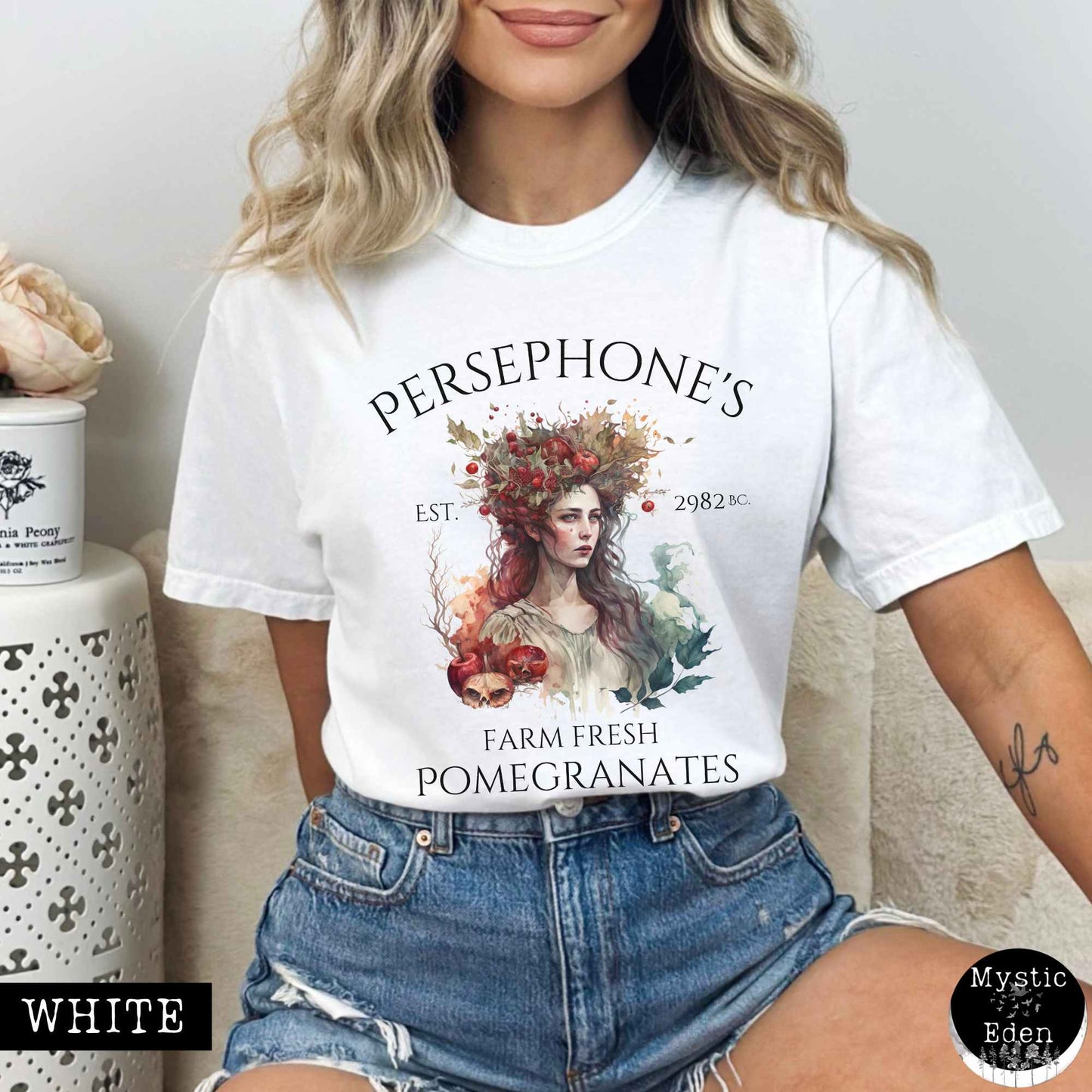 T-Shirt White / S Persephone's 2982 BC Greek Mythology Shirt The Mystic Eden