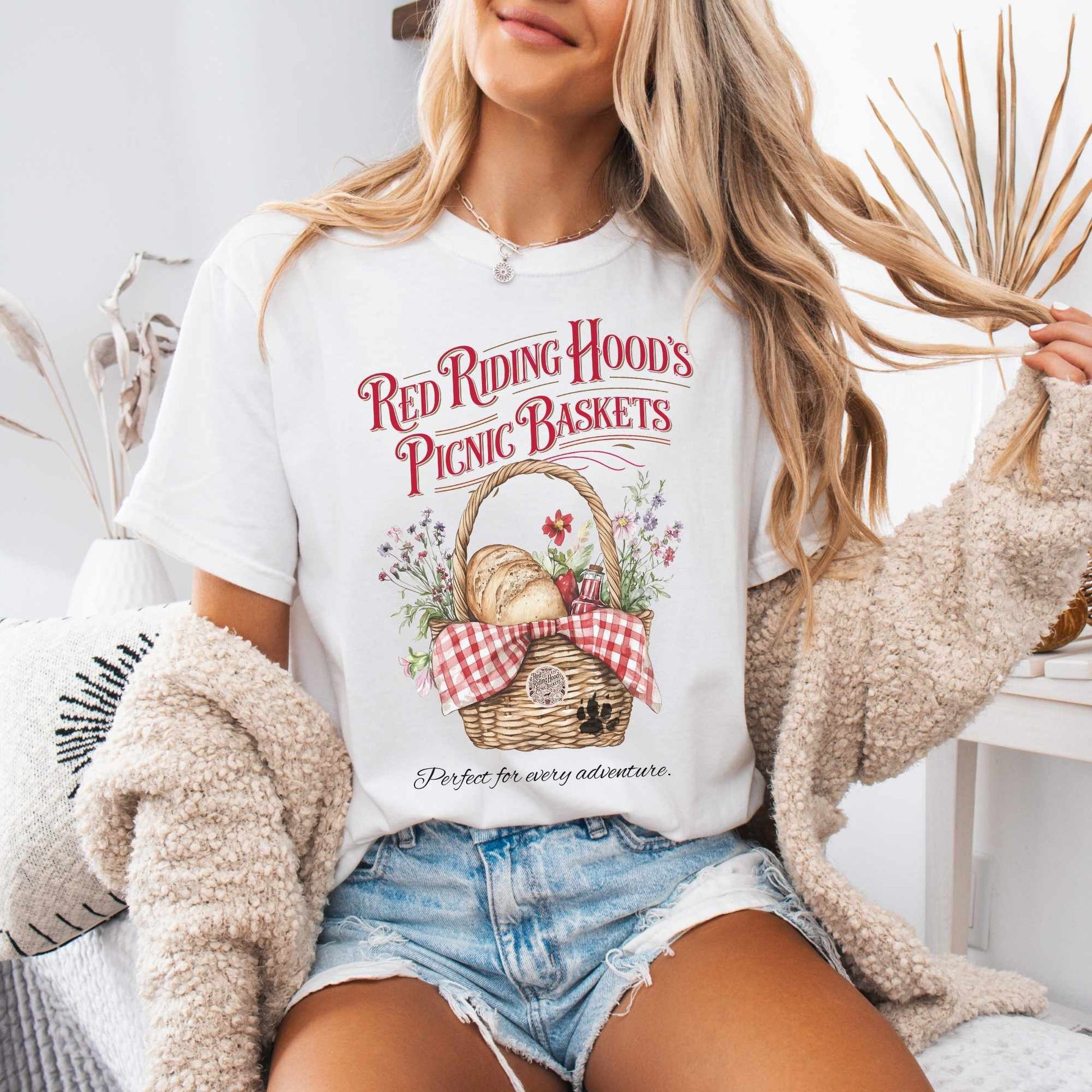 T-Shirt White / S Red Riding Hood's Picnic Baskets Shirt The Mystic Eden