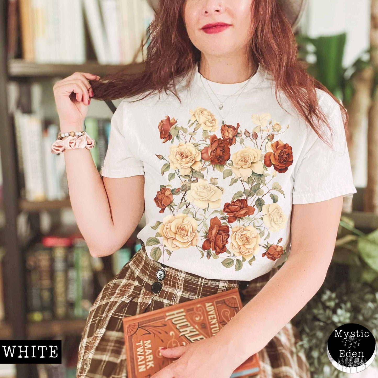 T-Shirt White / S Rose cottagecore shirt The Mystic Eden