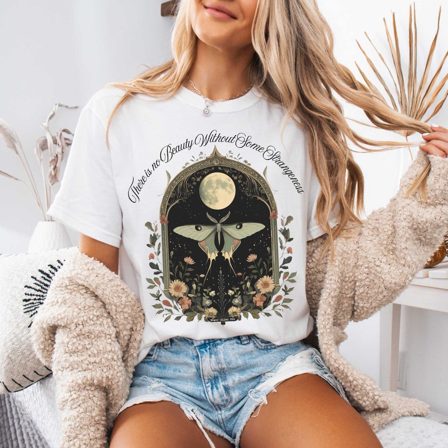 T-Shirt White / S There is no Beauty Without Some Strangeness Edgar Allan Poe Shirt The Mystic Eden