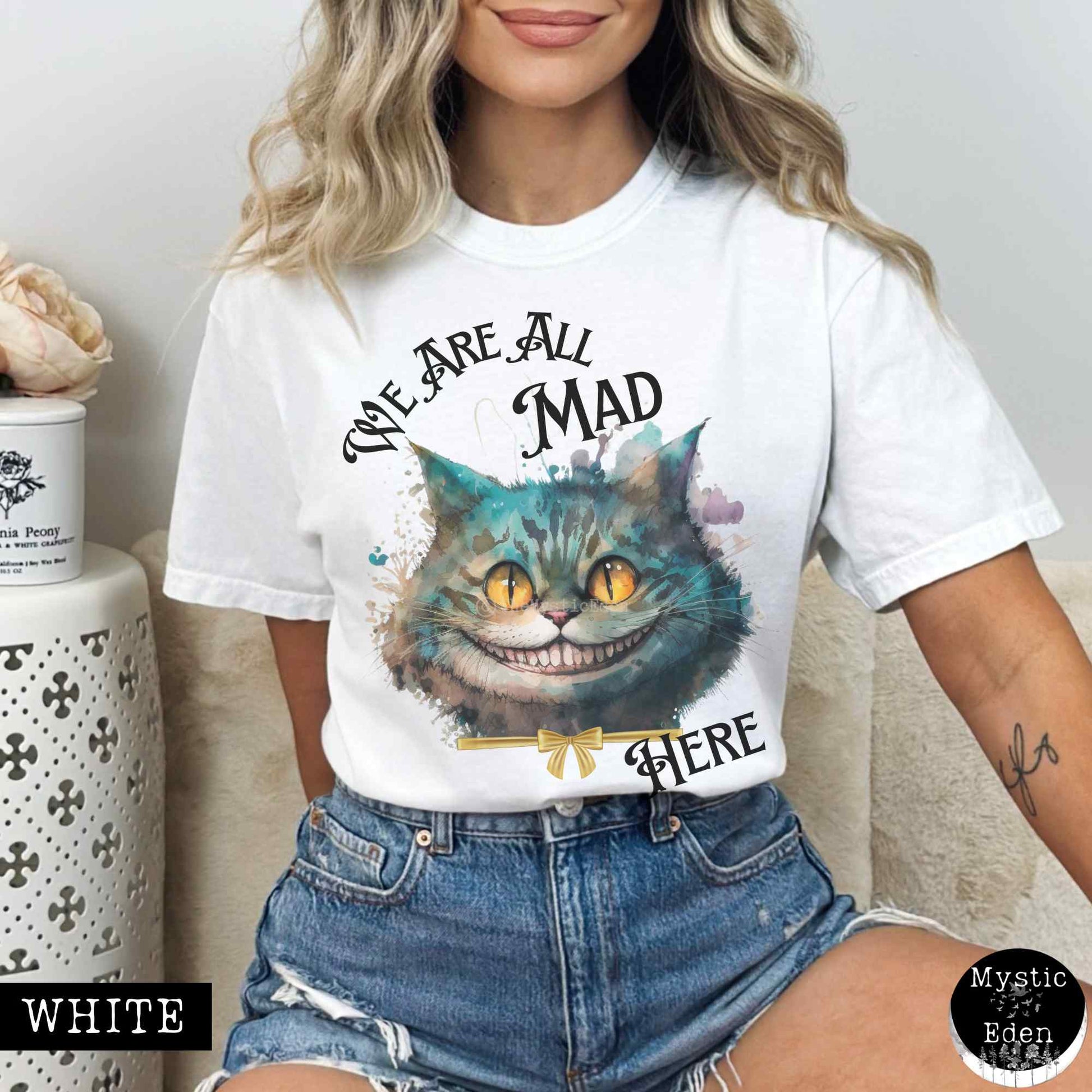 T-Shirt White / S Vintage Cheshire Cat Alice in Wonderland T-Shirt The Mystic Eden