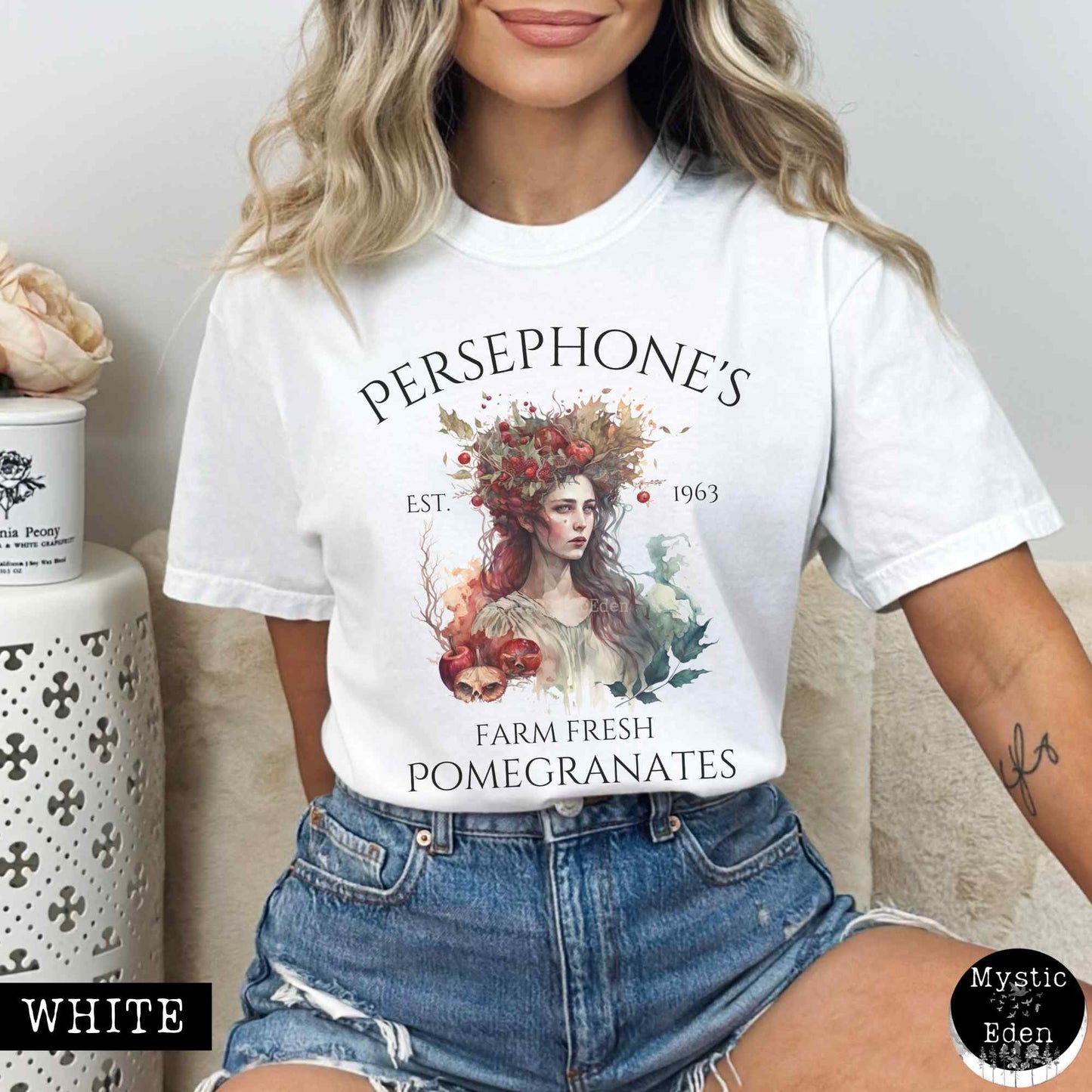 T-Shirt White / S Vintage Persephone T-shirt Greek Mythology Shirt The Mystic Eden