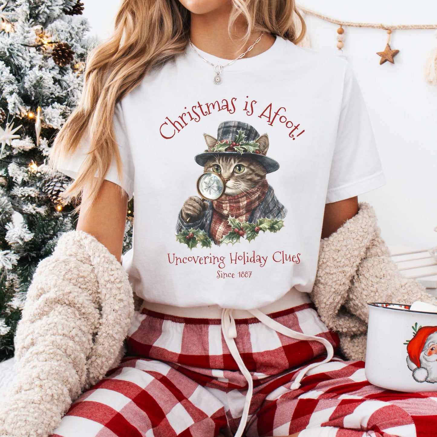 T-Shirt White / XS Christmas is Afoot! Sherlock Holmes Christmas Tee The Mystic Eden