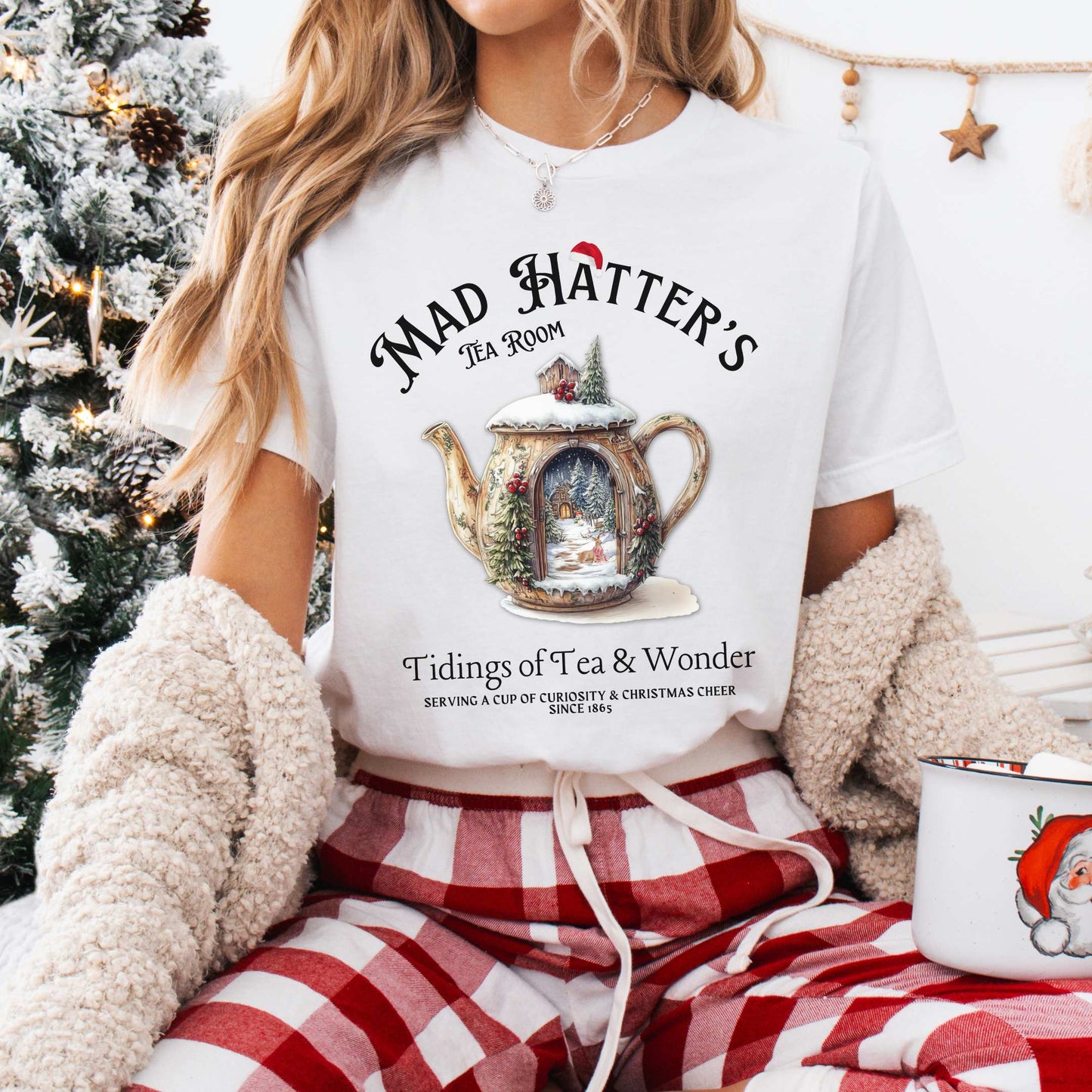 T-Shirt White / XS Mad Hatter's Tea Room Christmas Edition Tee The Mystic Eden