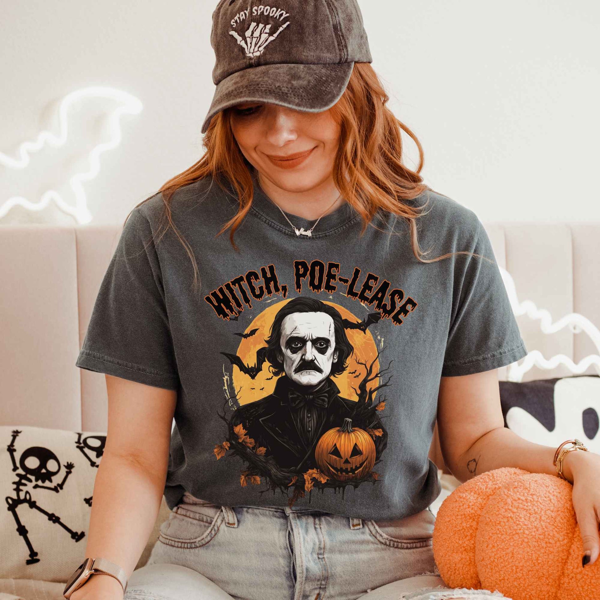 T-Shirt Witch Poe-lease Edgar Allan Poe Halloween Shirt The Mystic Eden