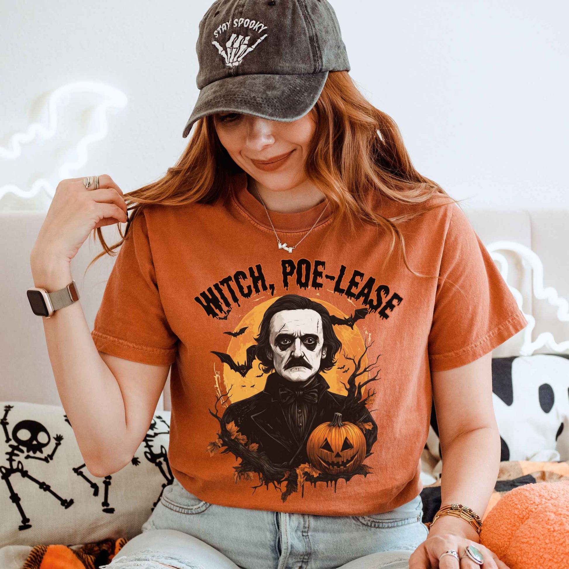 T-Shirt Witch Poe-lease Edgar Allan Poe Halloween Shirt The Mystic Eden