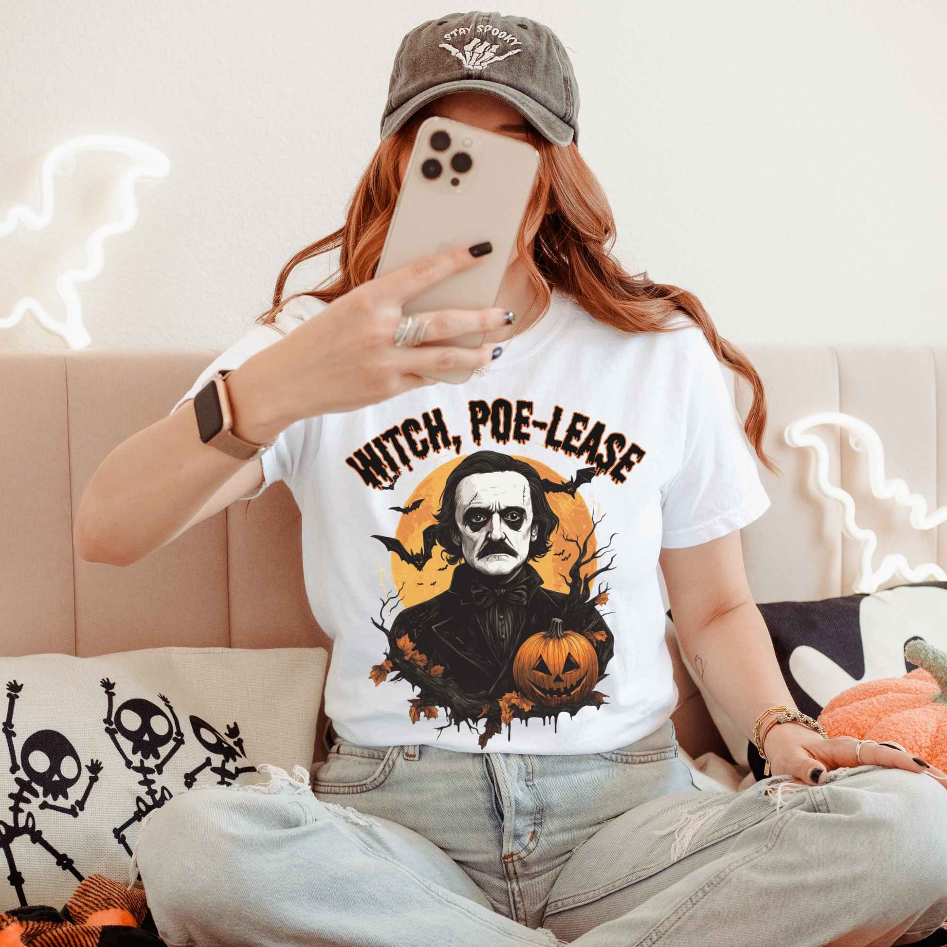 T-Shirt Witch Poe-lease Edgar Allan Poe Halloween Shirt The Mystic Eden
