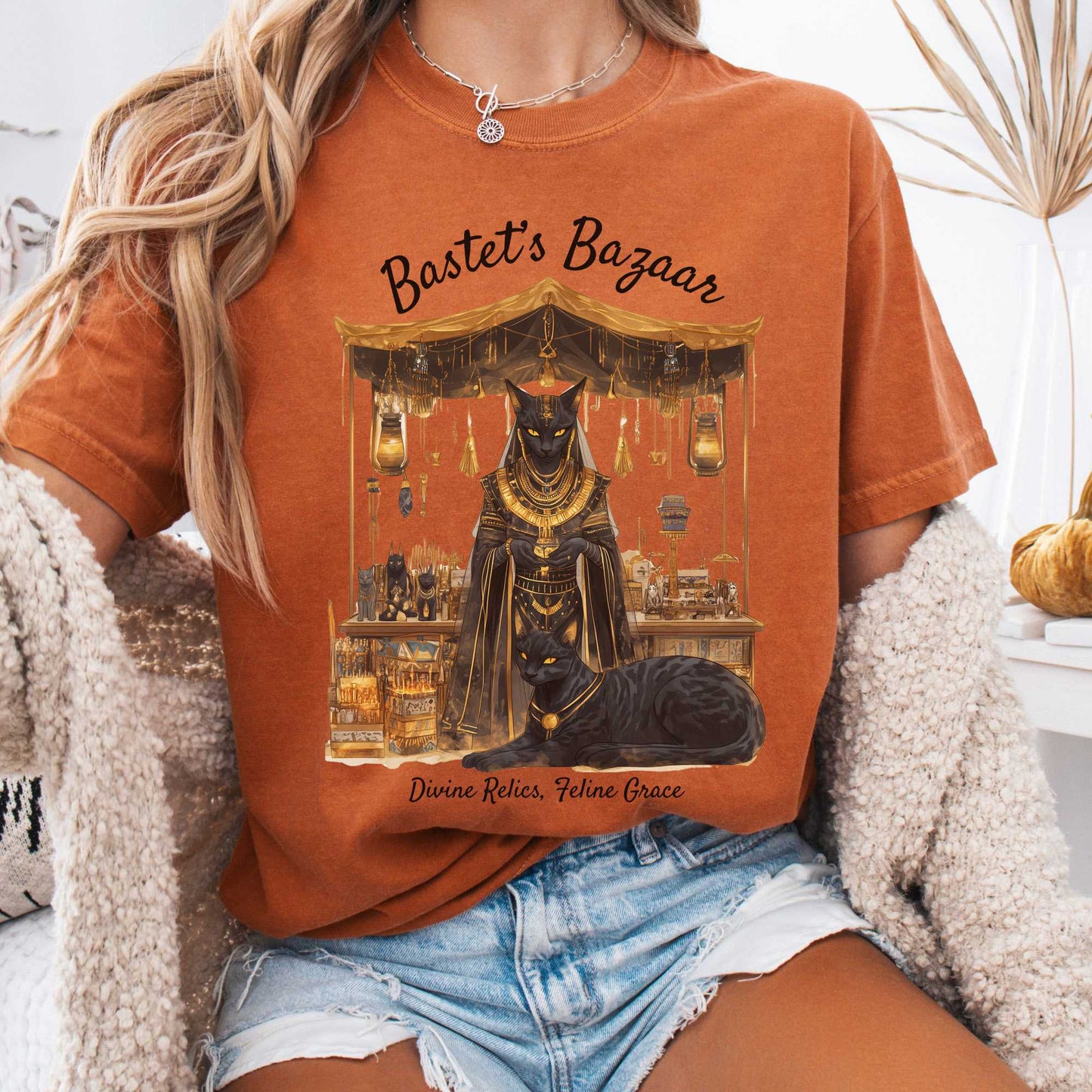 T-Shirt Yam / S Bastet's Bazaar Egyptian Goddess Shirt The Mystic Eden