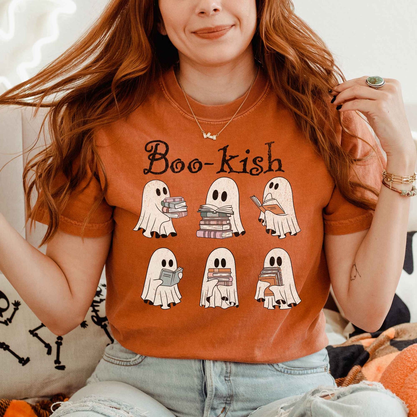 T-Shirt Yam / S Boo-kish Ghosts Halloween Shirt Book lover Tee The Mystic Eden