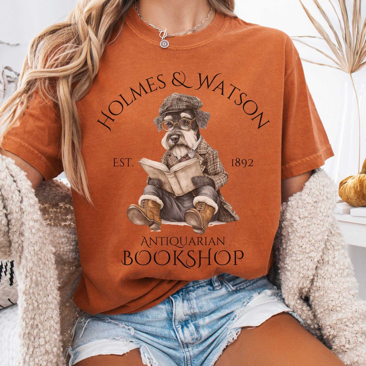 T-Shirt Yam / S Holmes & Watson Antiquarian Bookshop Sherlock Dog Shirt The Mystic Eden