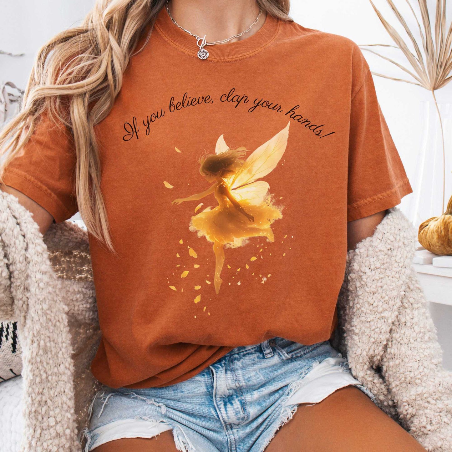 T-Shirt Yam / S If You Believe Clap Your Hands Peter Pan Shirt - J M Barrie The Mystic Eden