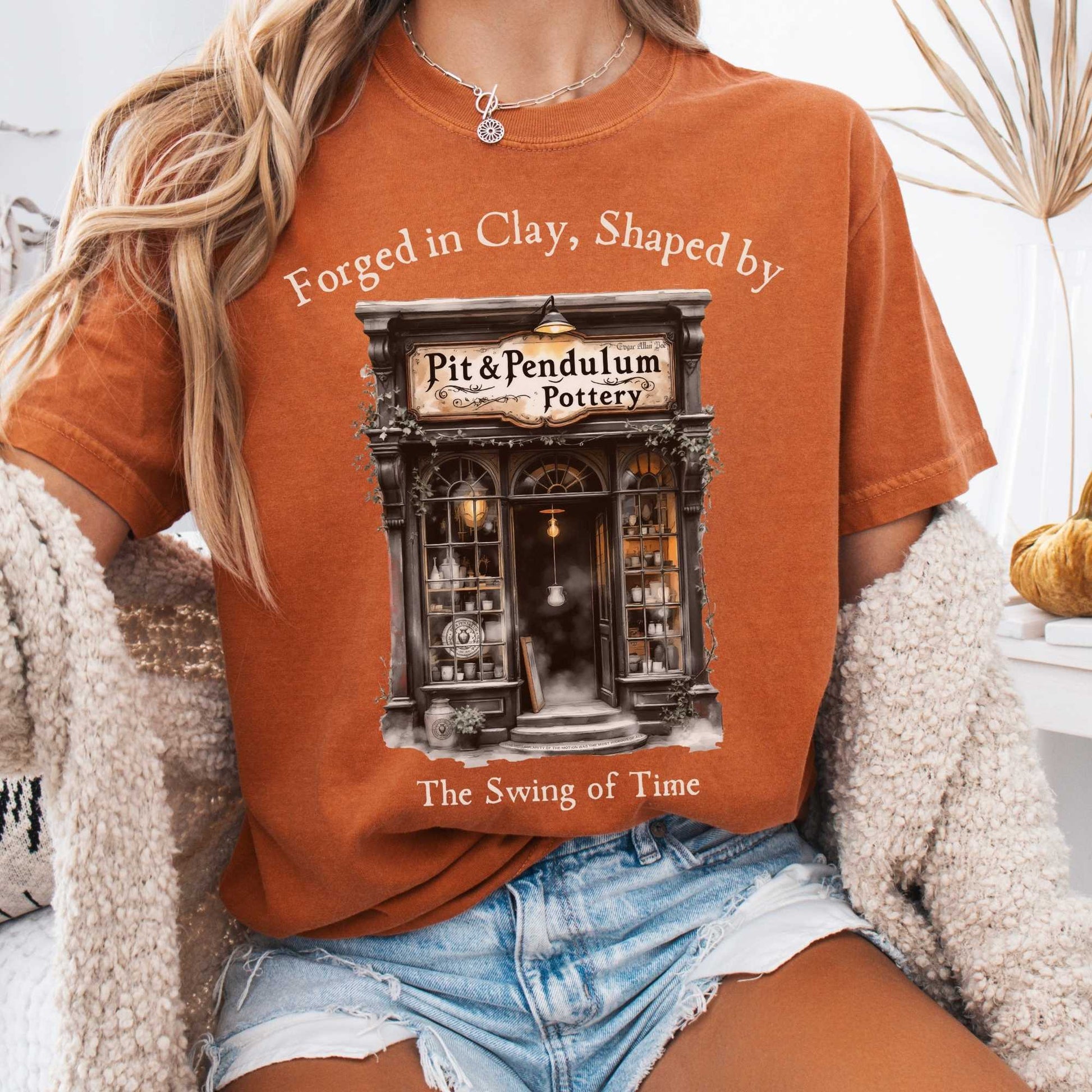 T-Shirt Yam / S Pit & Pendulum Pottery Edgar Allan Poe Shirt The Mystic Eden