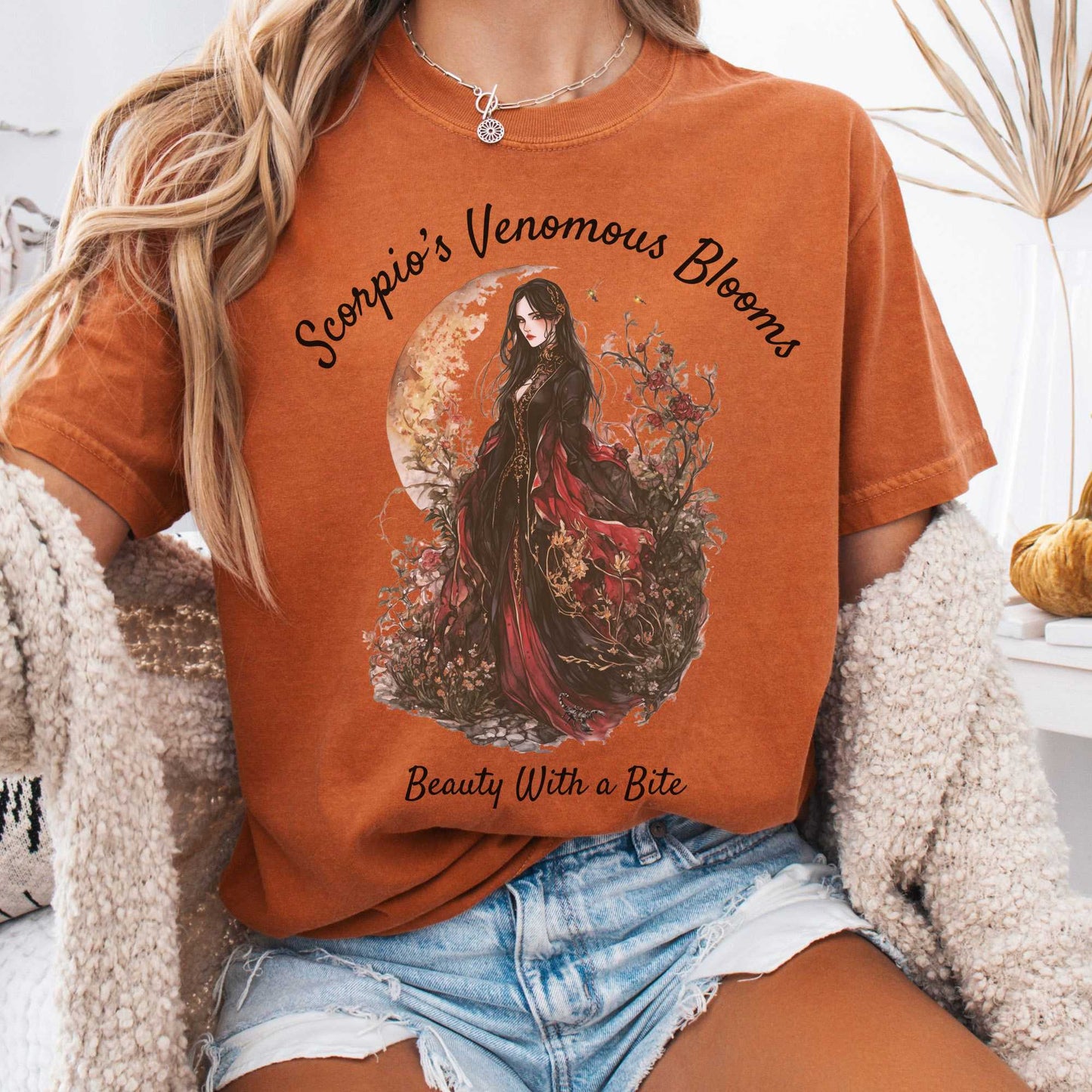 T-Shirt Yam / S Scorpio's Venomous Blooms Zodiac Shirt The Mystic Eden