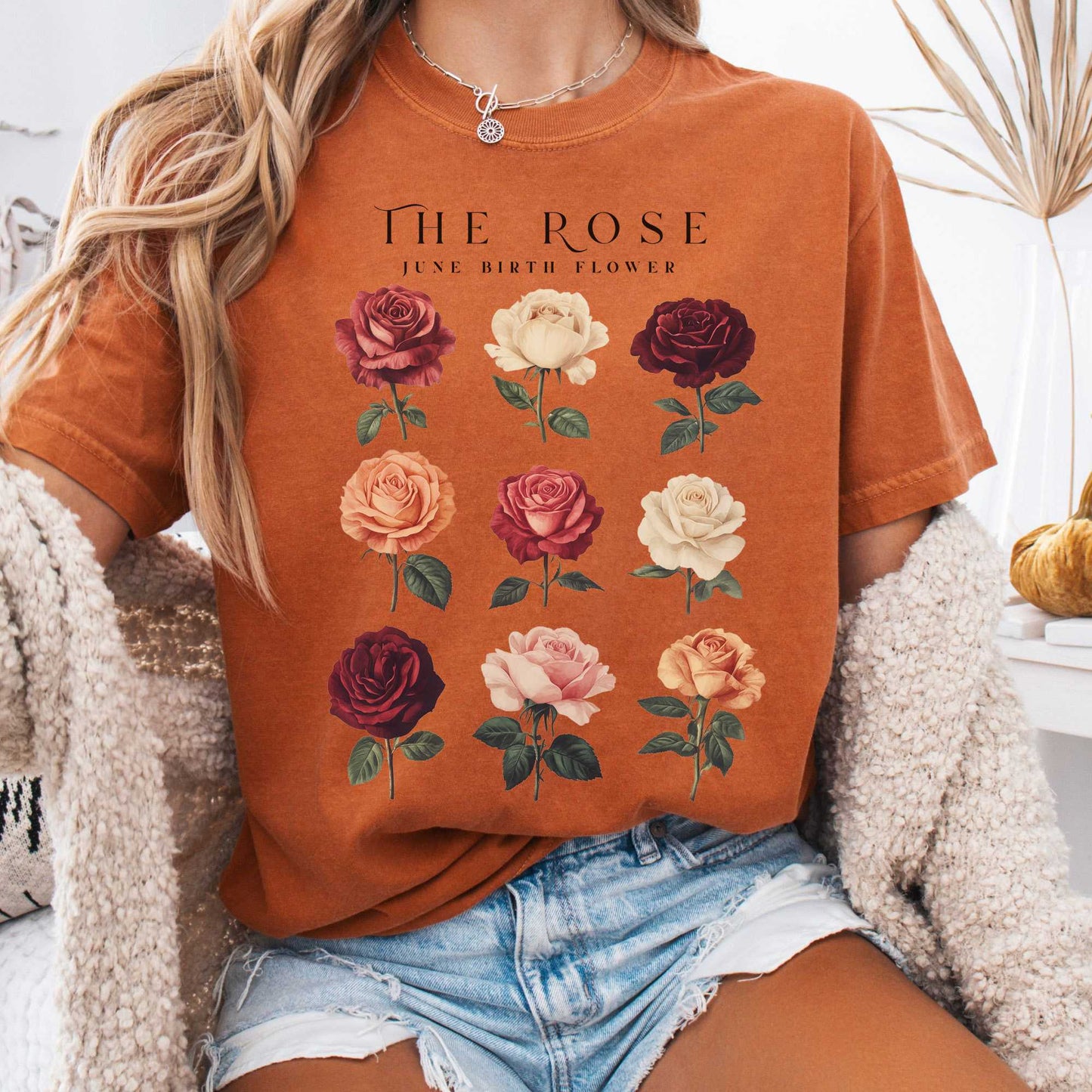 T-Shirt Yam / S The Rose June Birth Month Flower Shirt The Mystic Eden