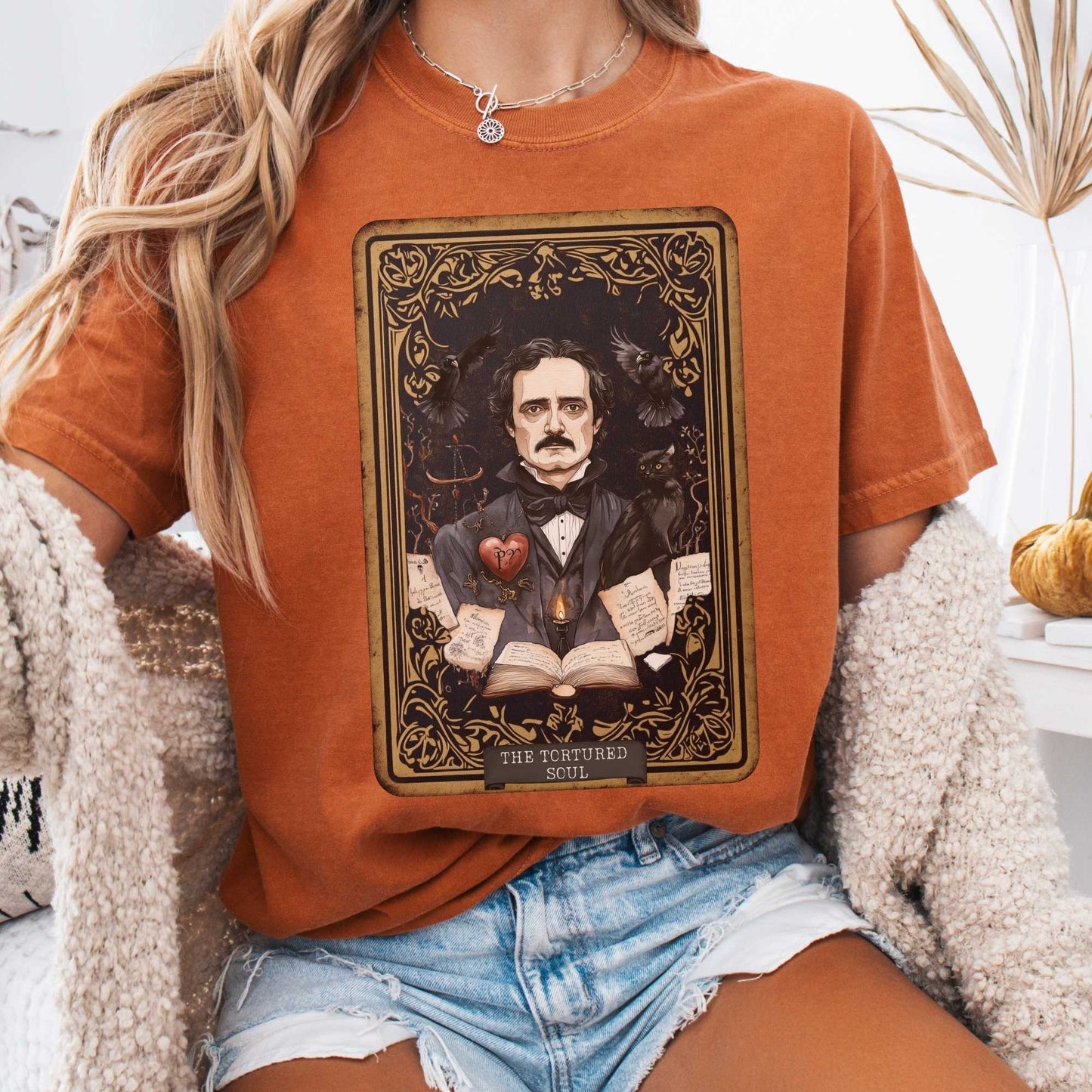 T-Shirt Yam / S The Tortured Soul Tarot Card Edgar Allan Poe Shirt The Mystic Eden