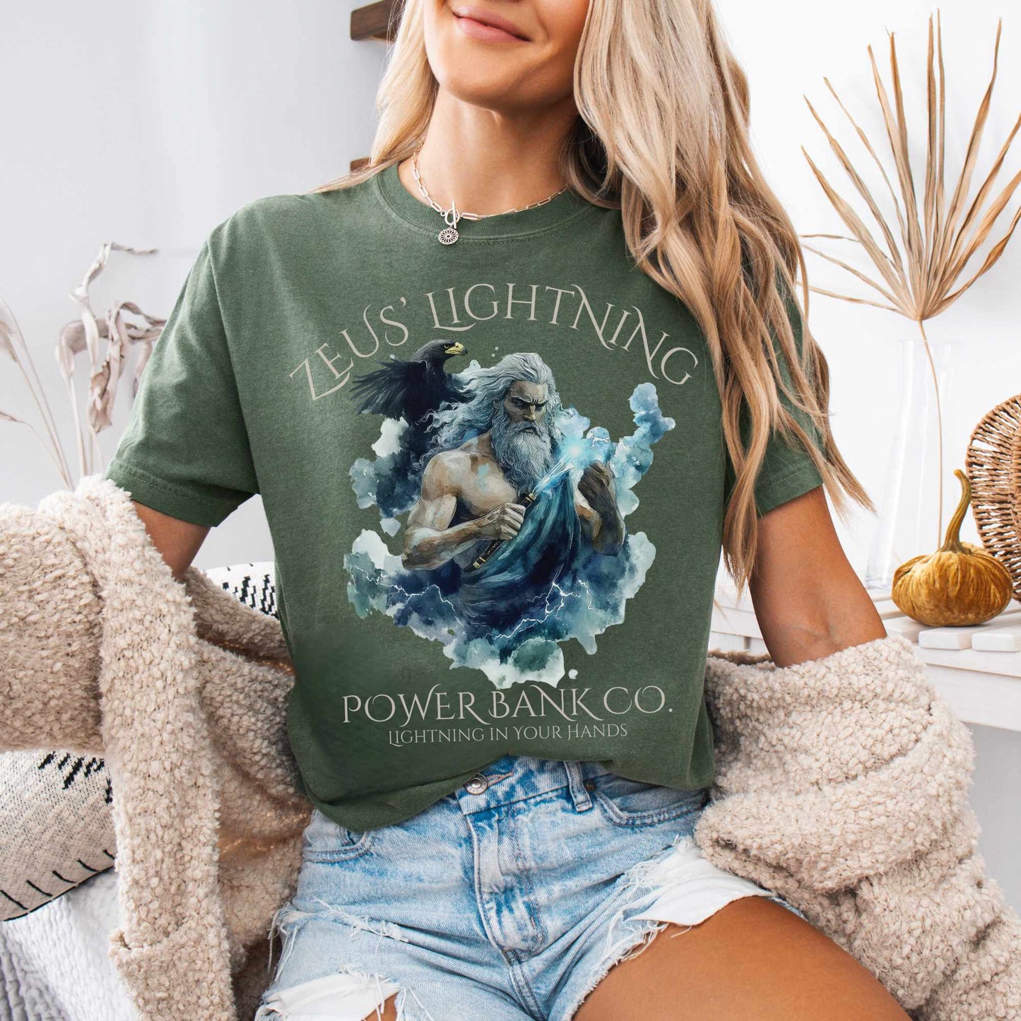 T-Shirt Zeus' Lightning Power Bank Co. Tee The Mystic Eden