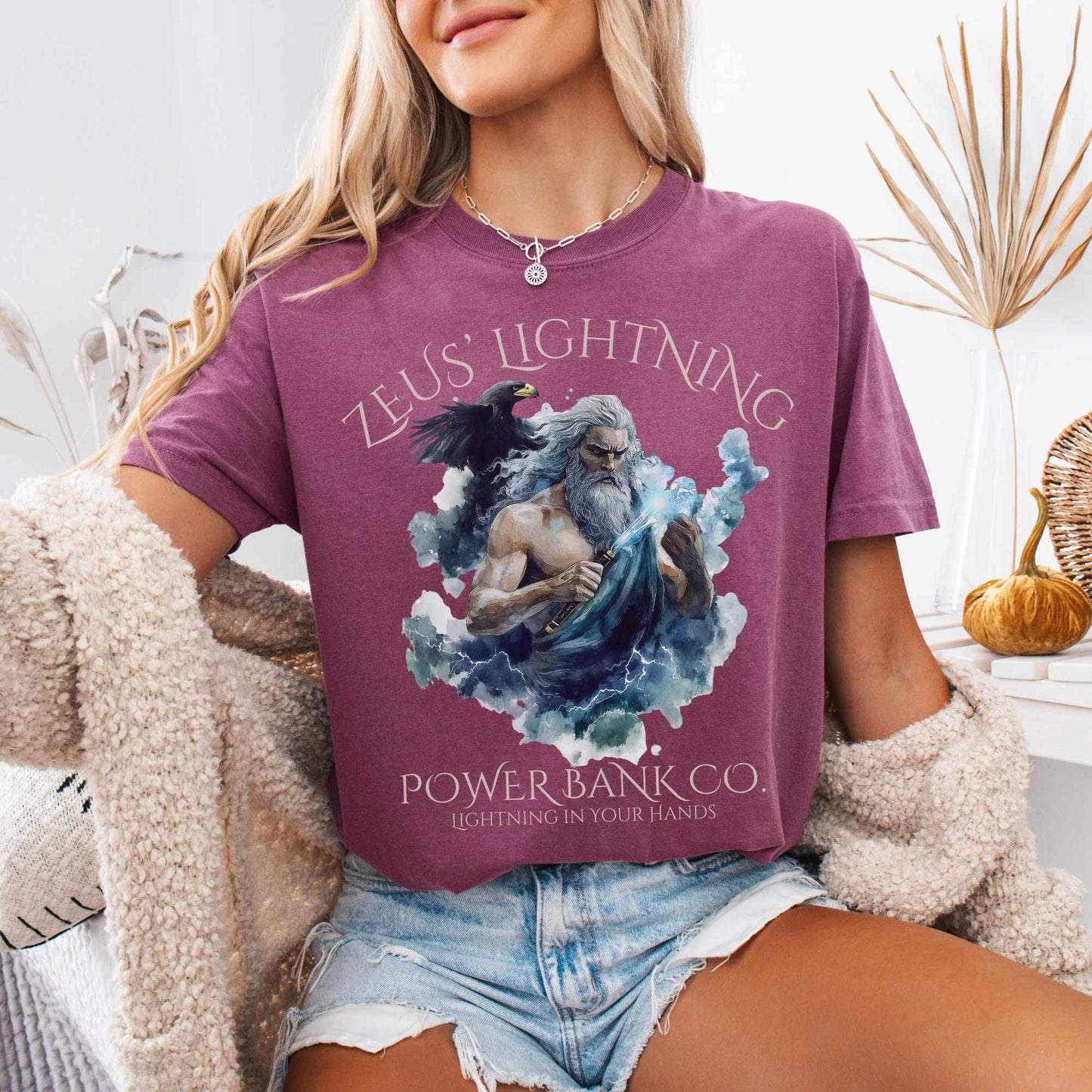 T-Shirt Zeus' Lightning Power Bank Co. Tee The Mystic Eden