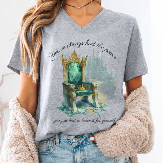 V-neck Athletic Heather / S You've Always Had The Power Bookish V-Neck Tee The Mystic Eden