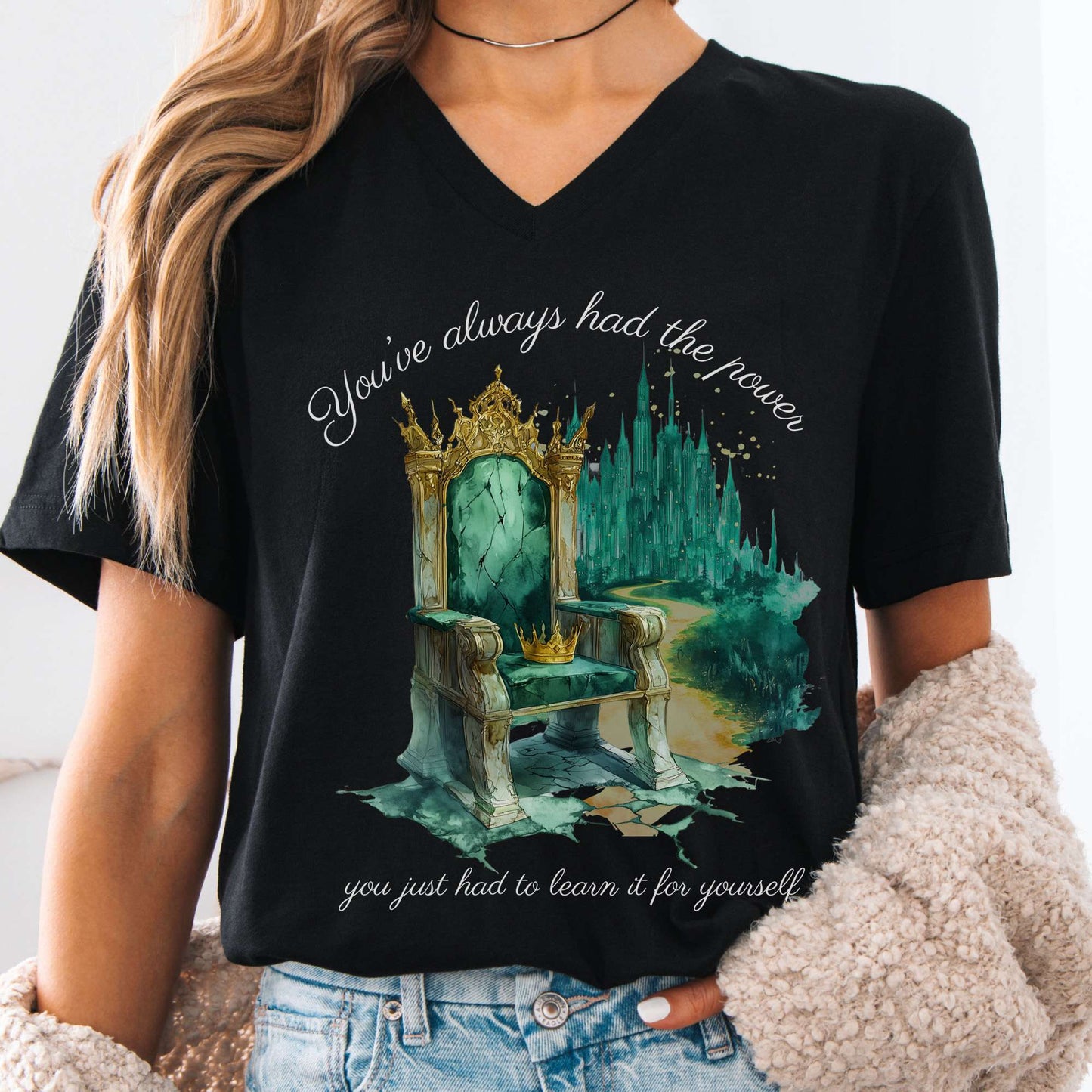 V-neck Black / S You've Always Had The Power Bookish V-Neck Tee The Mystic Eden