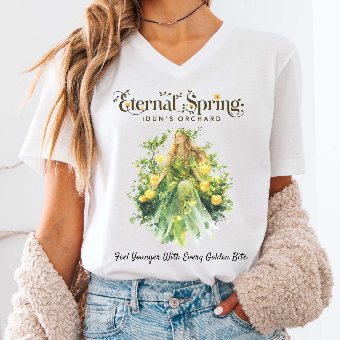 V-neck Eternal Spring Idun's Orchard V-Neck Tee The Mystic Eden